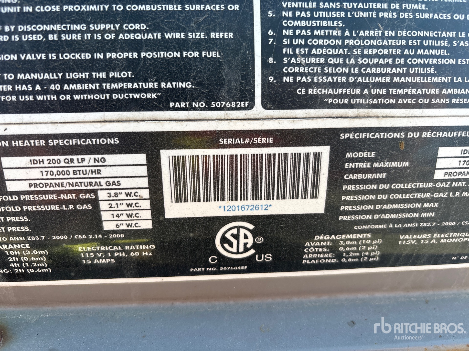 General Appearance with Numéro de série/Numéro d'identification du véhicule automobile