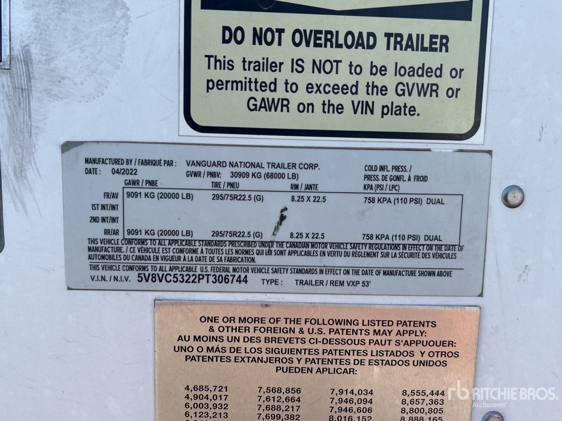 General Appearance with Serial Number / VIN