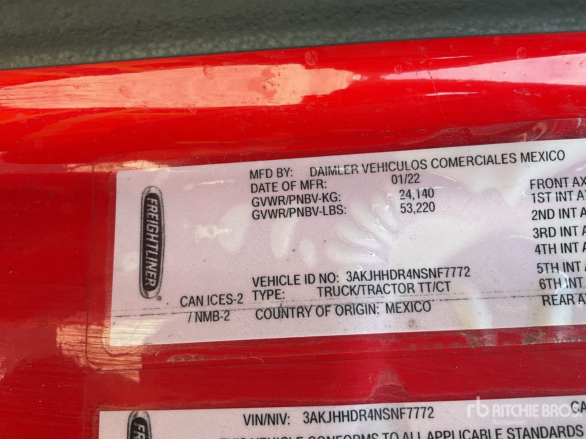 General Appearance with Serial Number / VIN