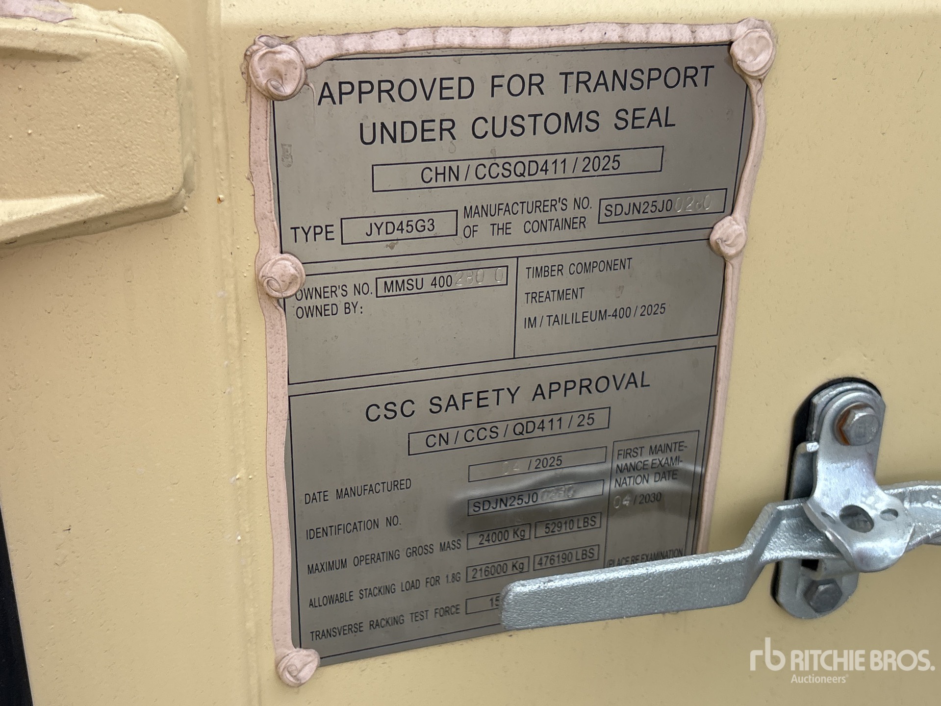 General Appearance with Serial Number / VIN