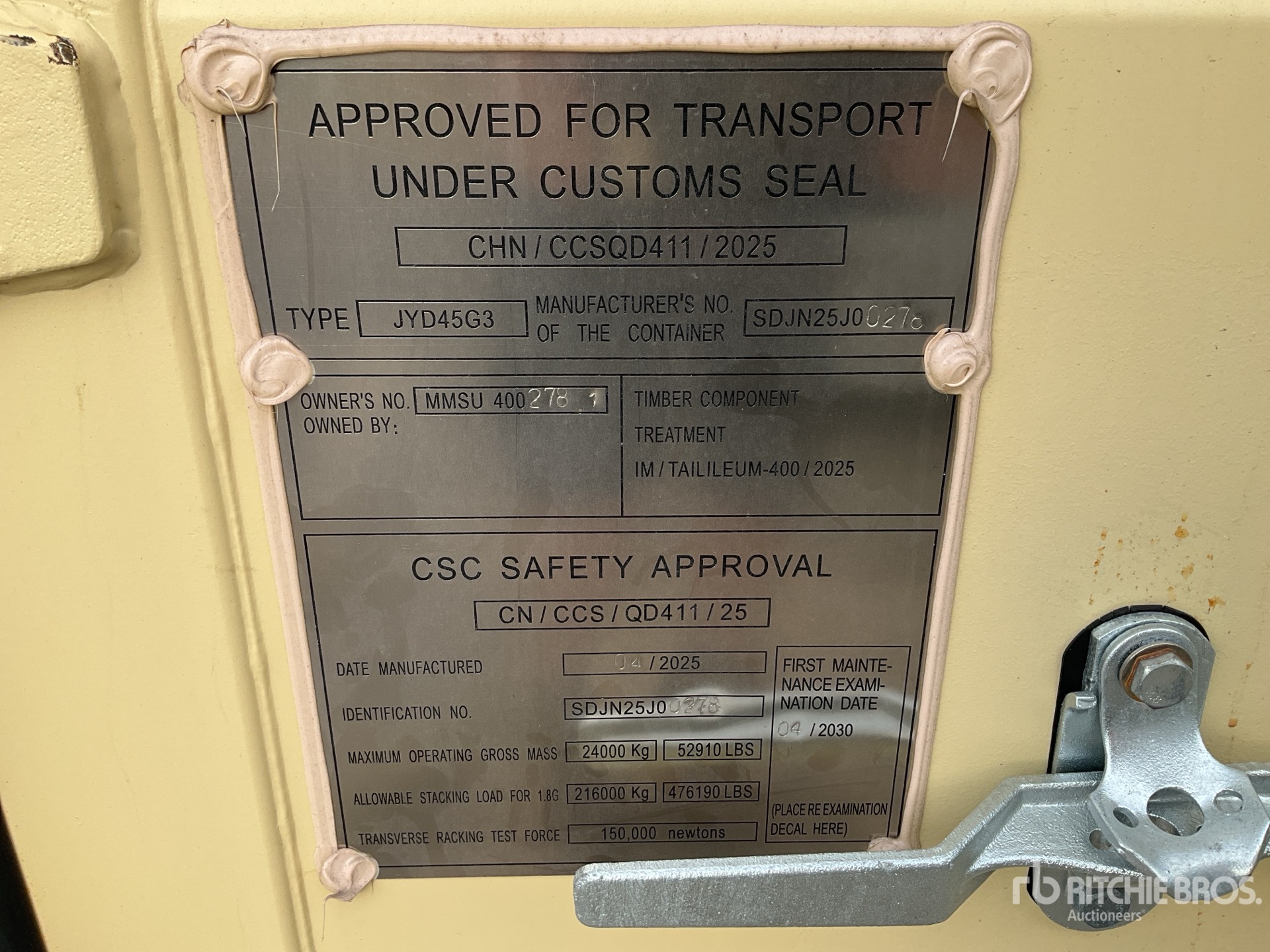 General Appearance with Serial Number / VIN
