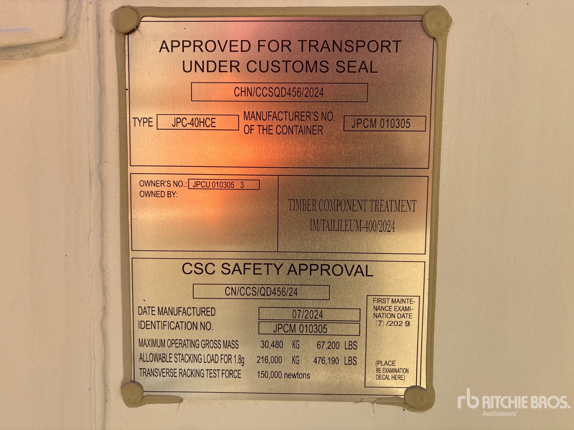 General Appearance with Serial Number / VIN
