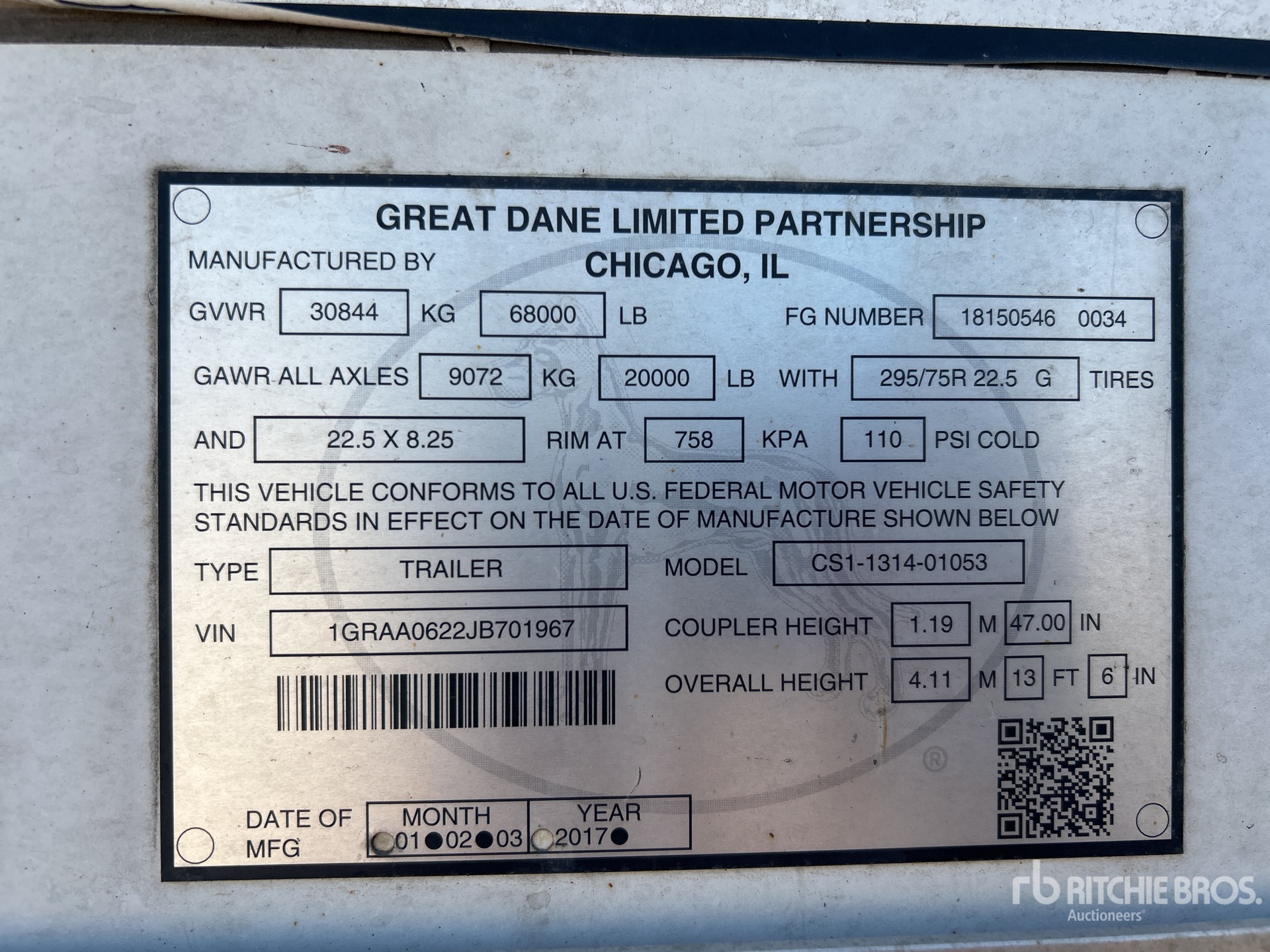 General Appearance with Serial Number / VIN