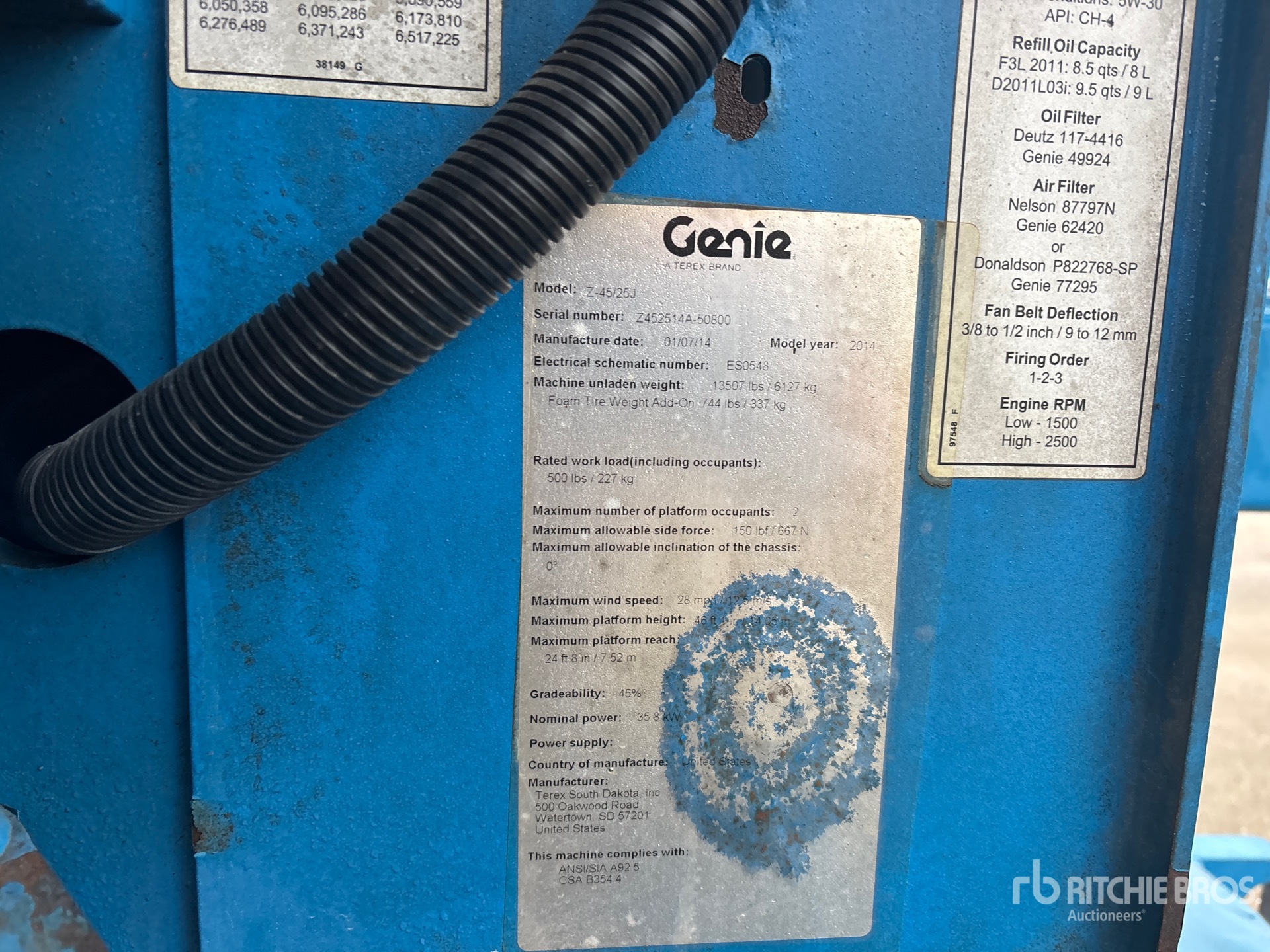 General Appearance with N.º de serie/VIN