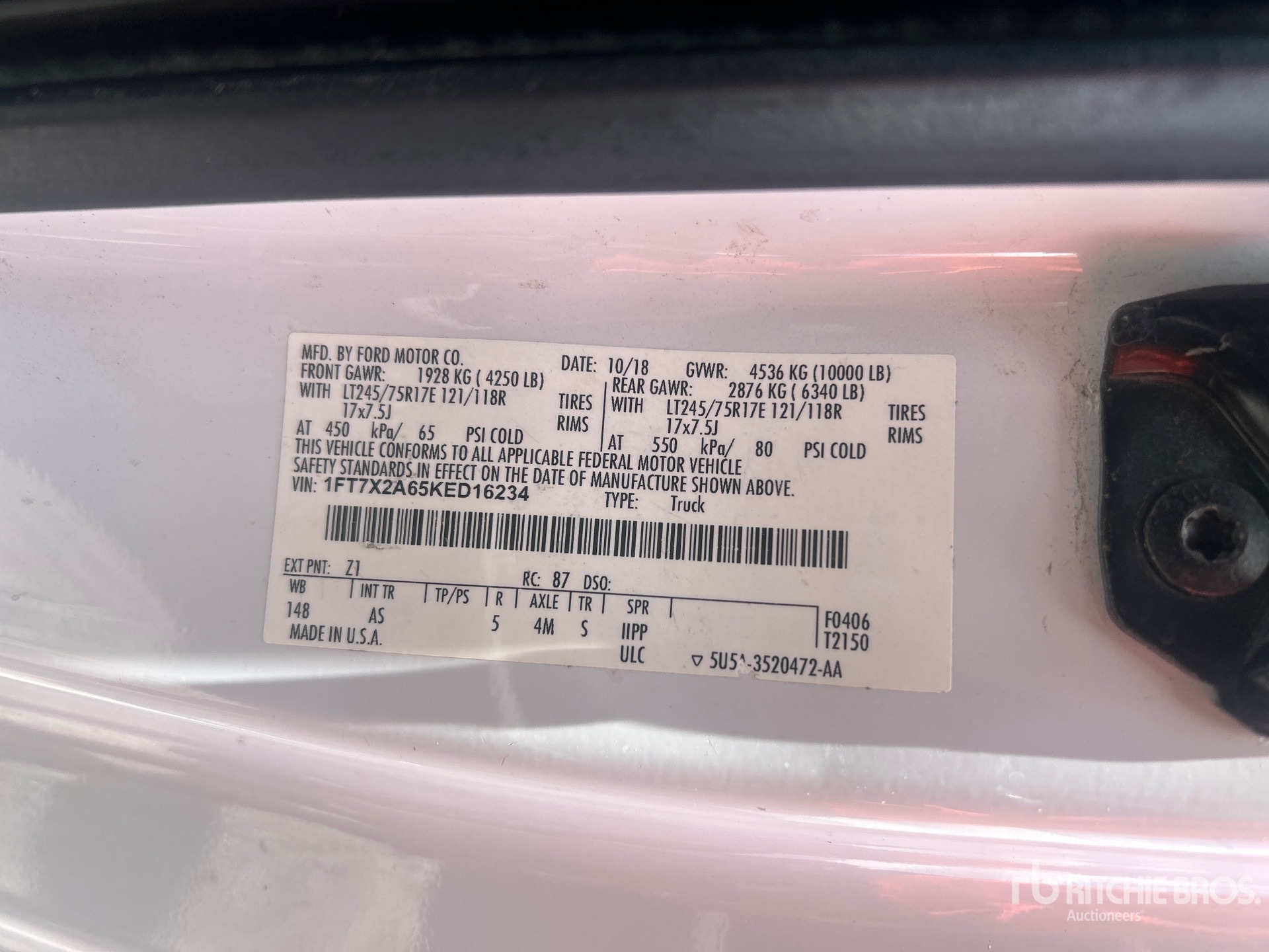 General Appearance with Serial Number / VIN