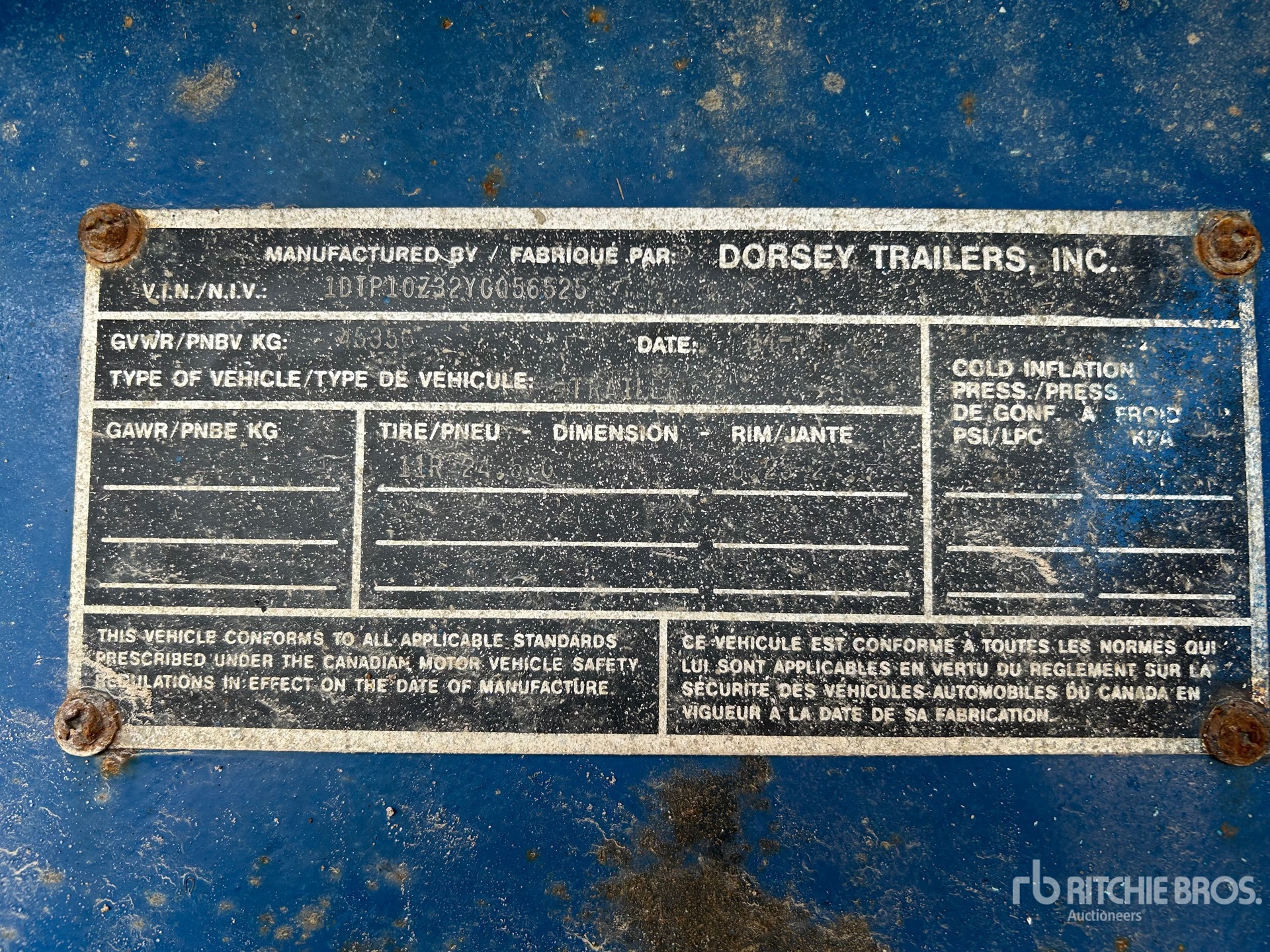 General Appearance with Serial Number / VIN