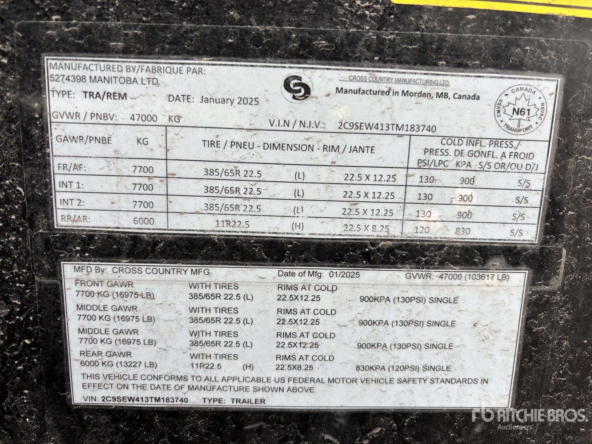 General Appearance with Serial Number / VIN