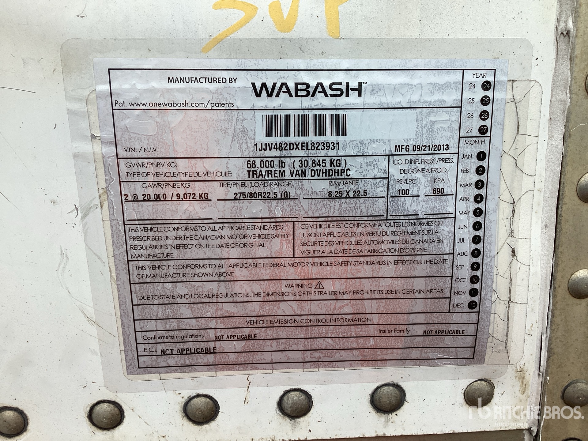 General Appearance with Serial Number / VIN