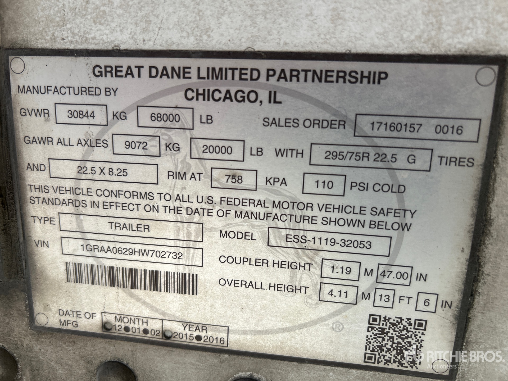 General Appearance with Serial Number / VIN