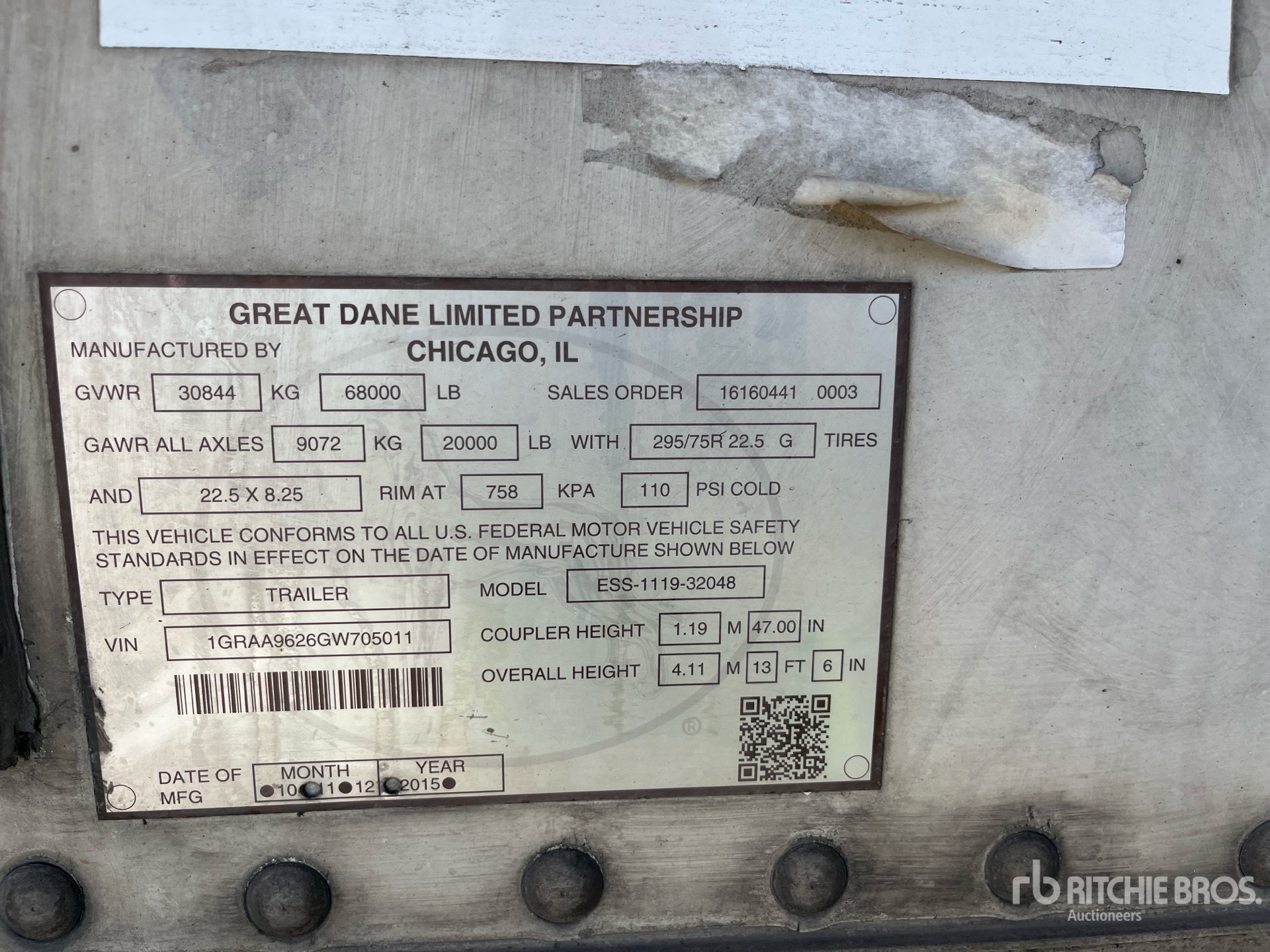 General Appearance with Serial Number / VIN