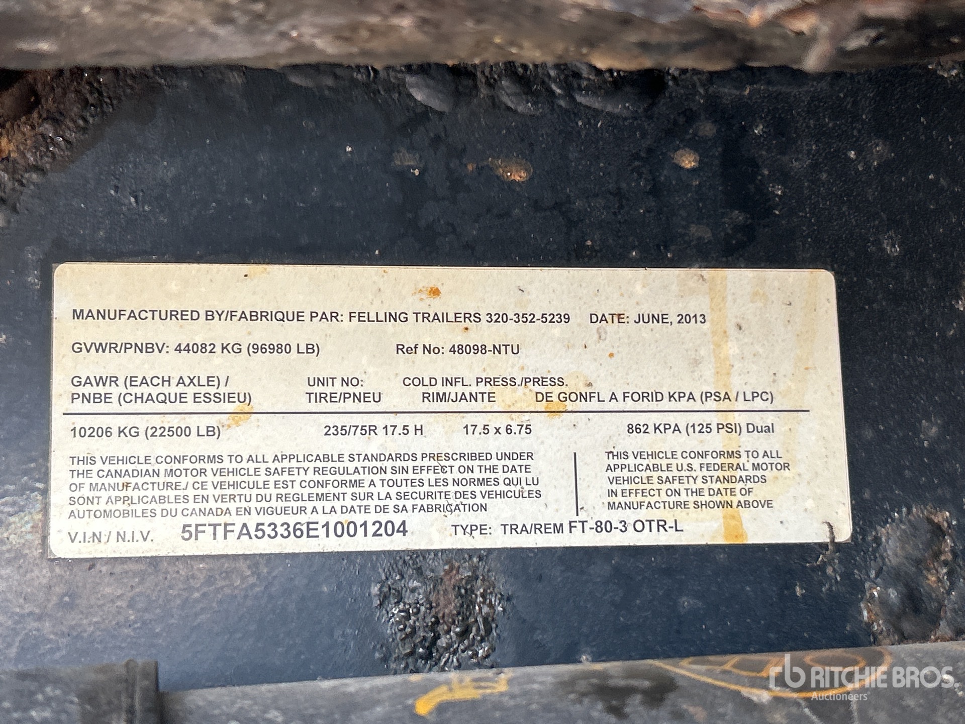 General Appearance with Serial Number / VIN