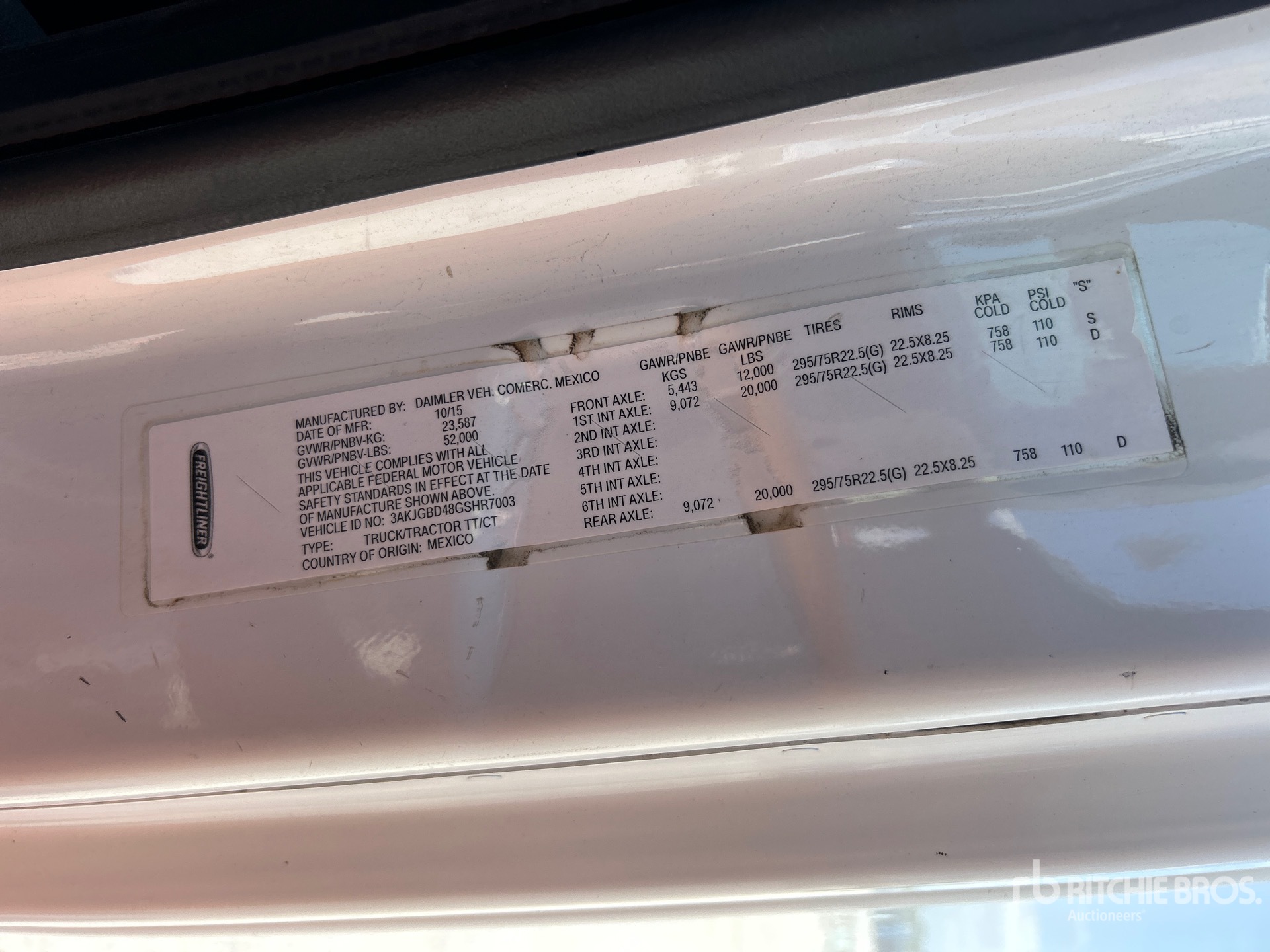 General Appearance with Serial Number / VIN
