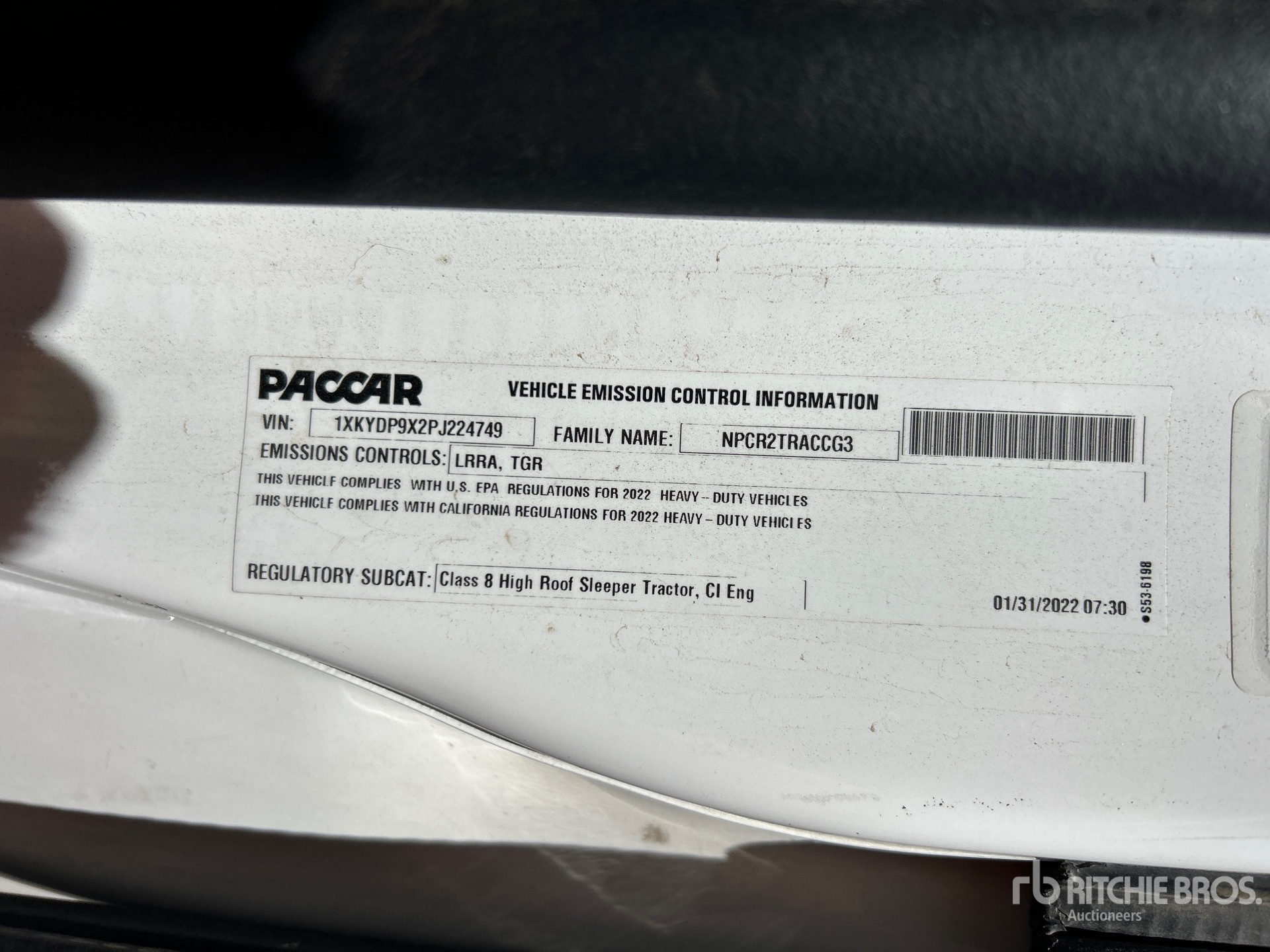 General Appearance with Serial Number / VIN