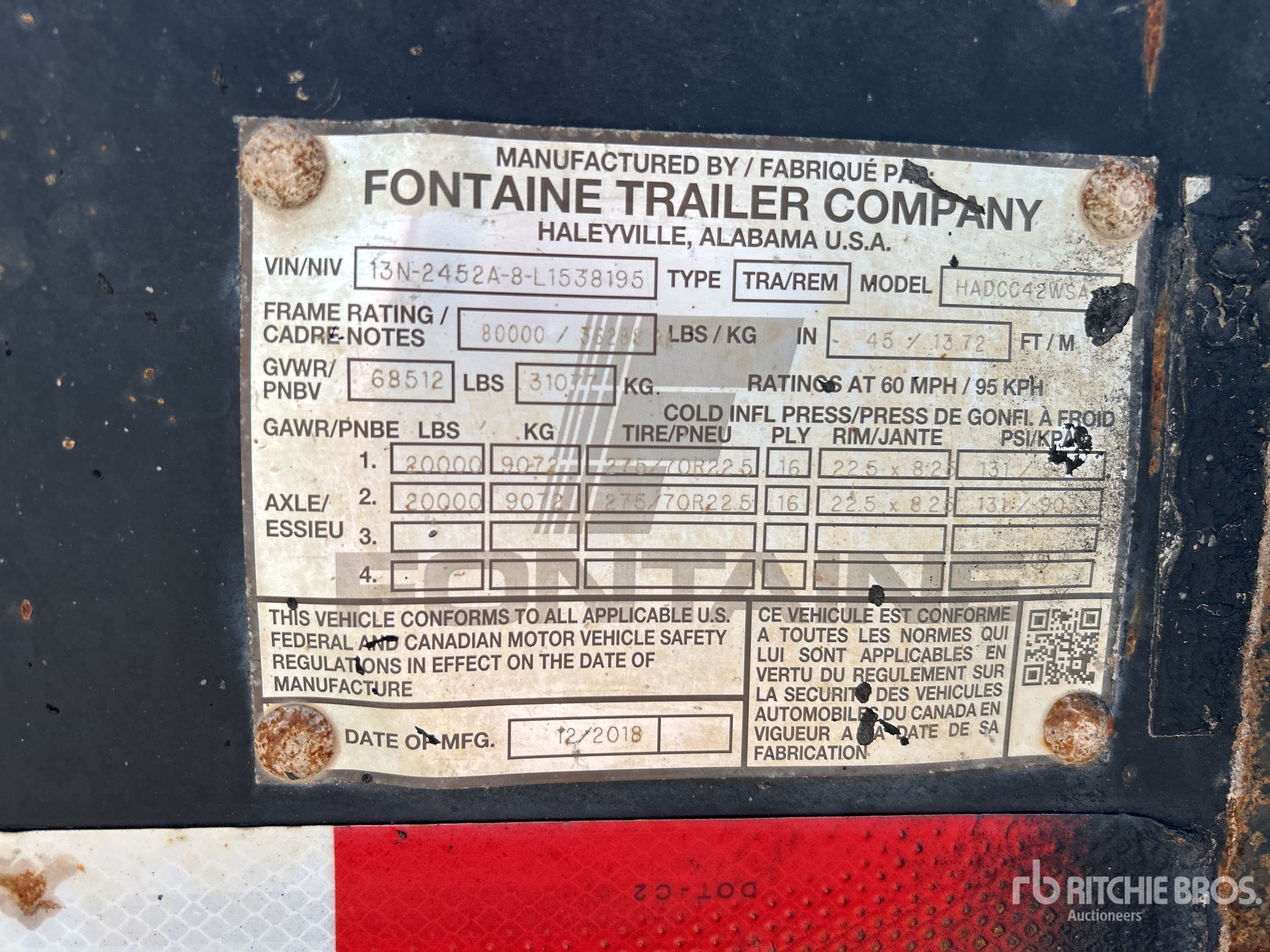 General Appearance with Serial Number / VIN