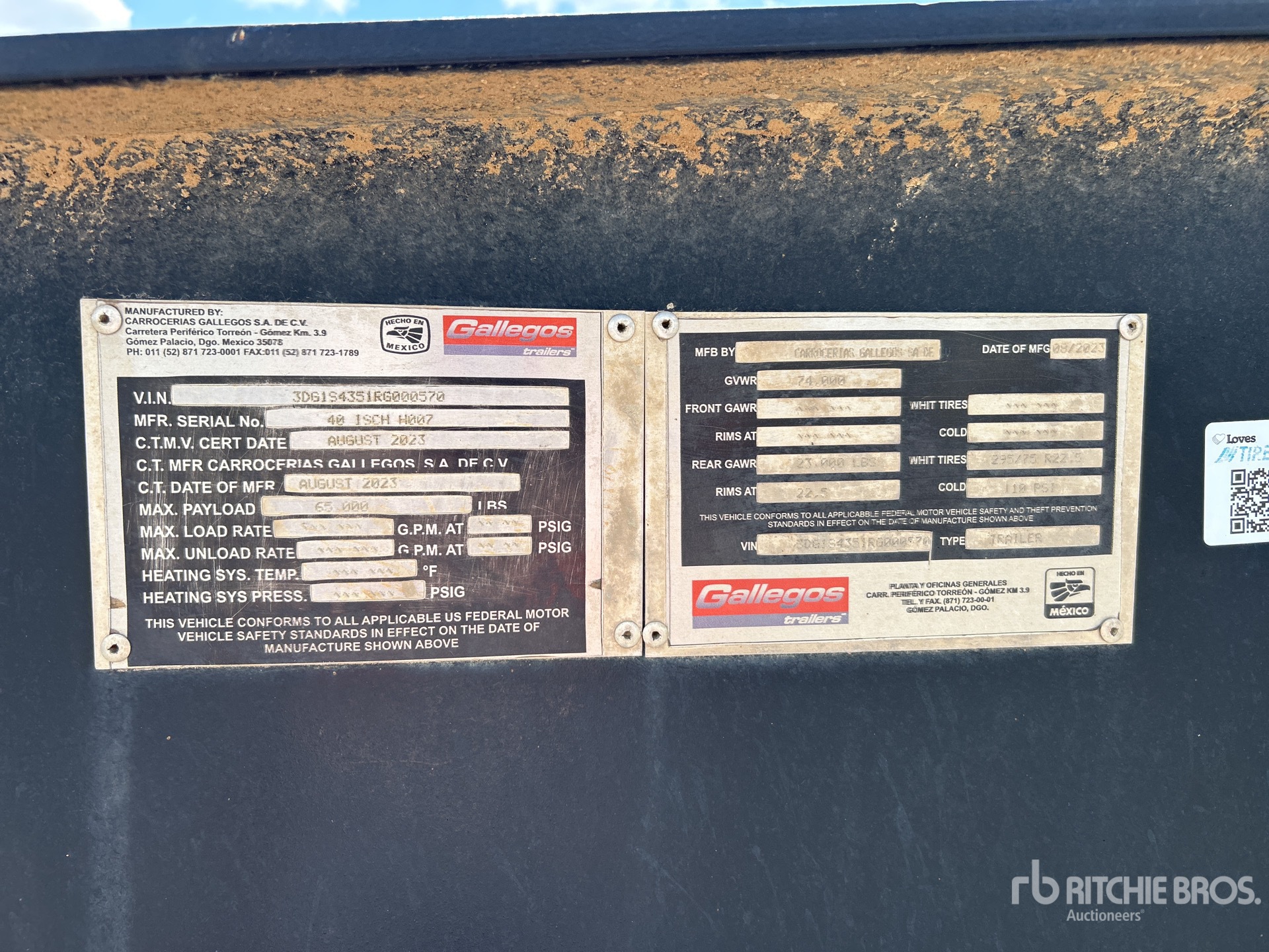 General Appearance with Serial Number / VIN