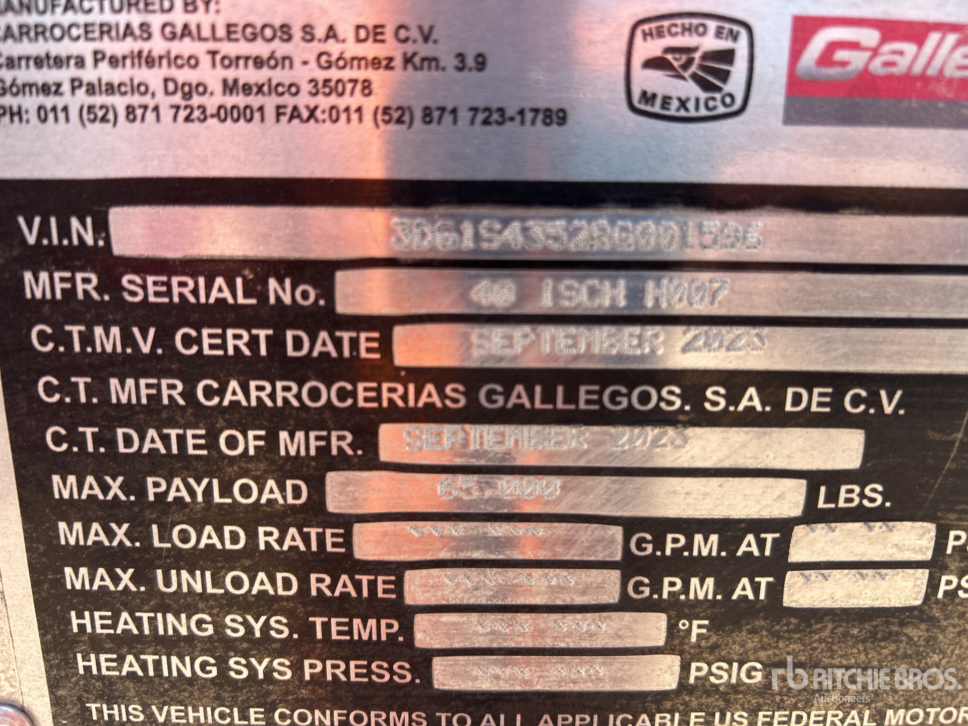 General Appearance with Serial Number / VIN
