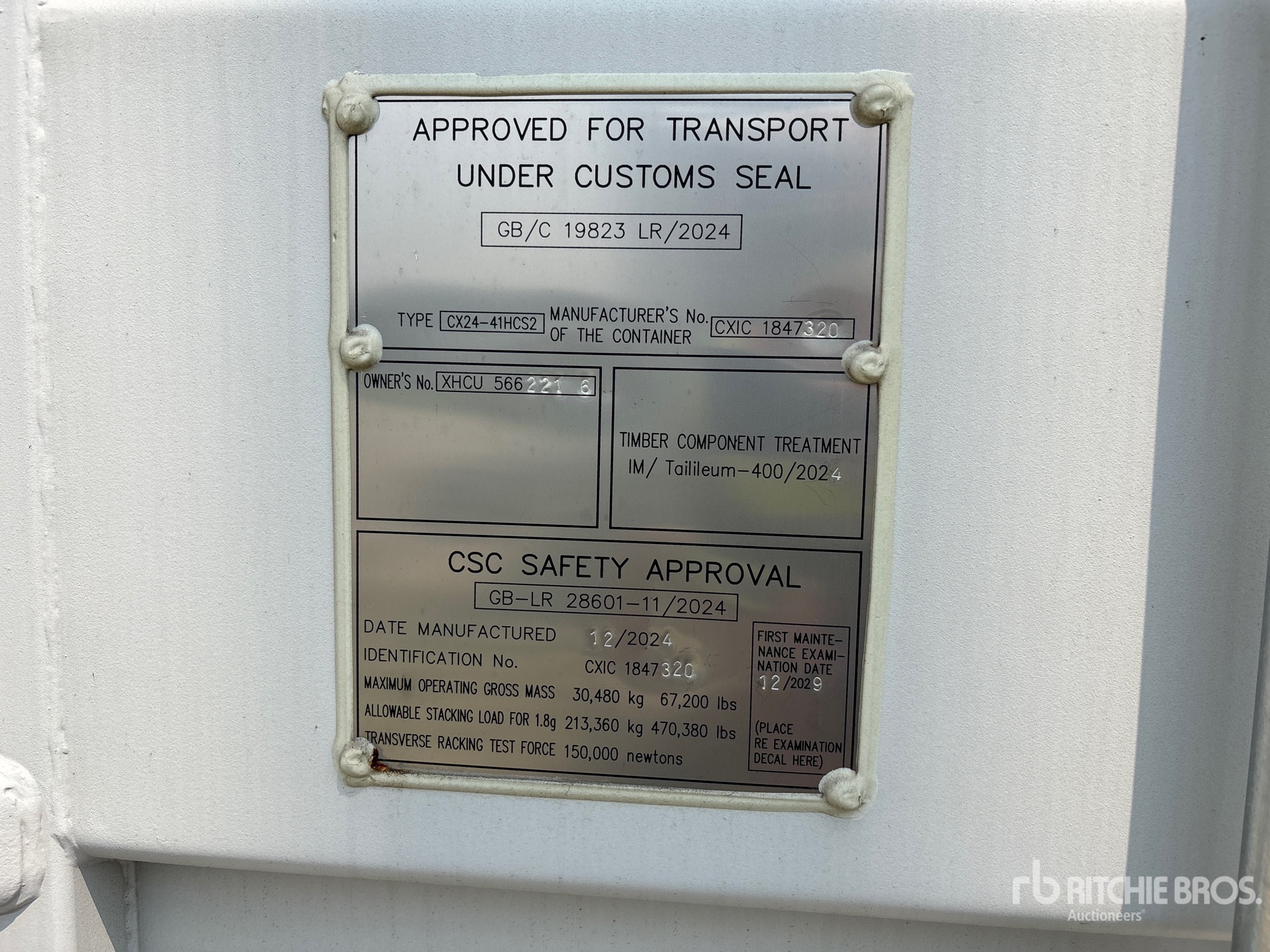 General Appearance with Serial Number / VIN