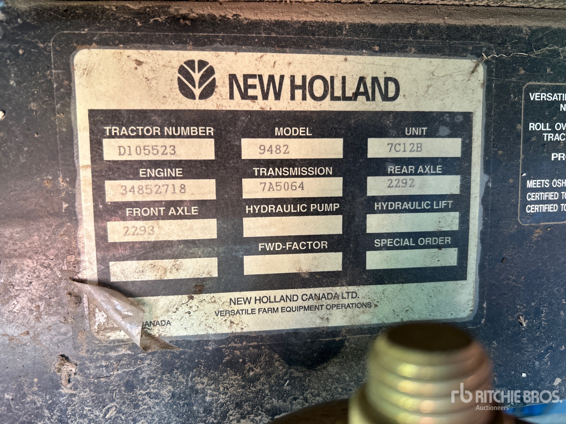 General Appearance with Serial Number / VIN