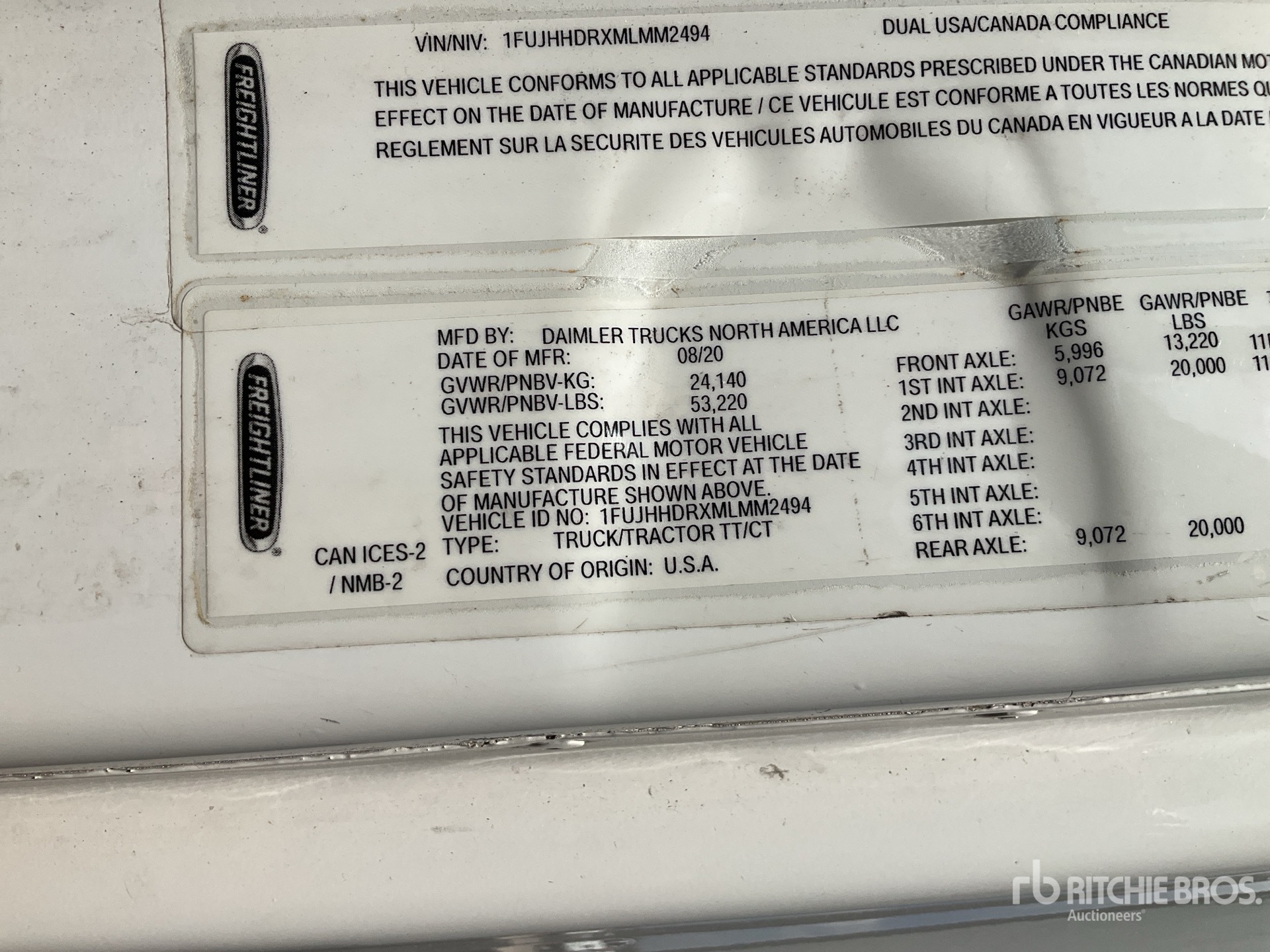General Appearance with Serial Number / VIN