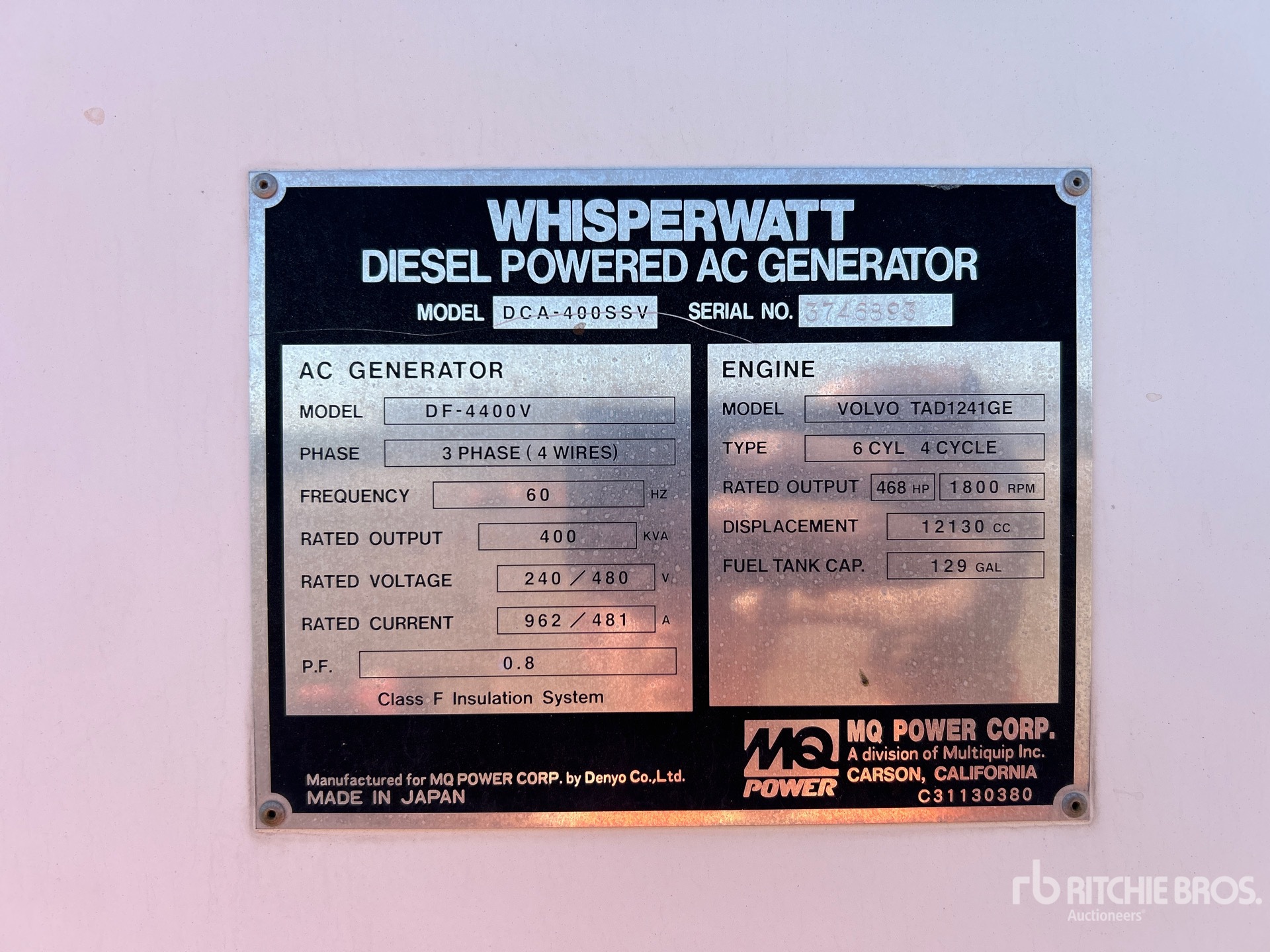 General Appearance with Serial Number / VIN