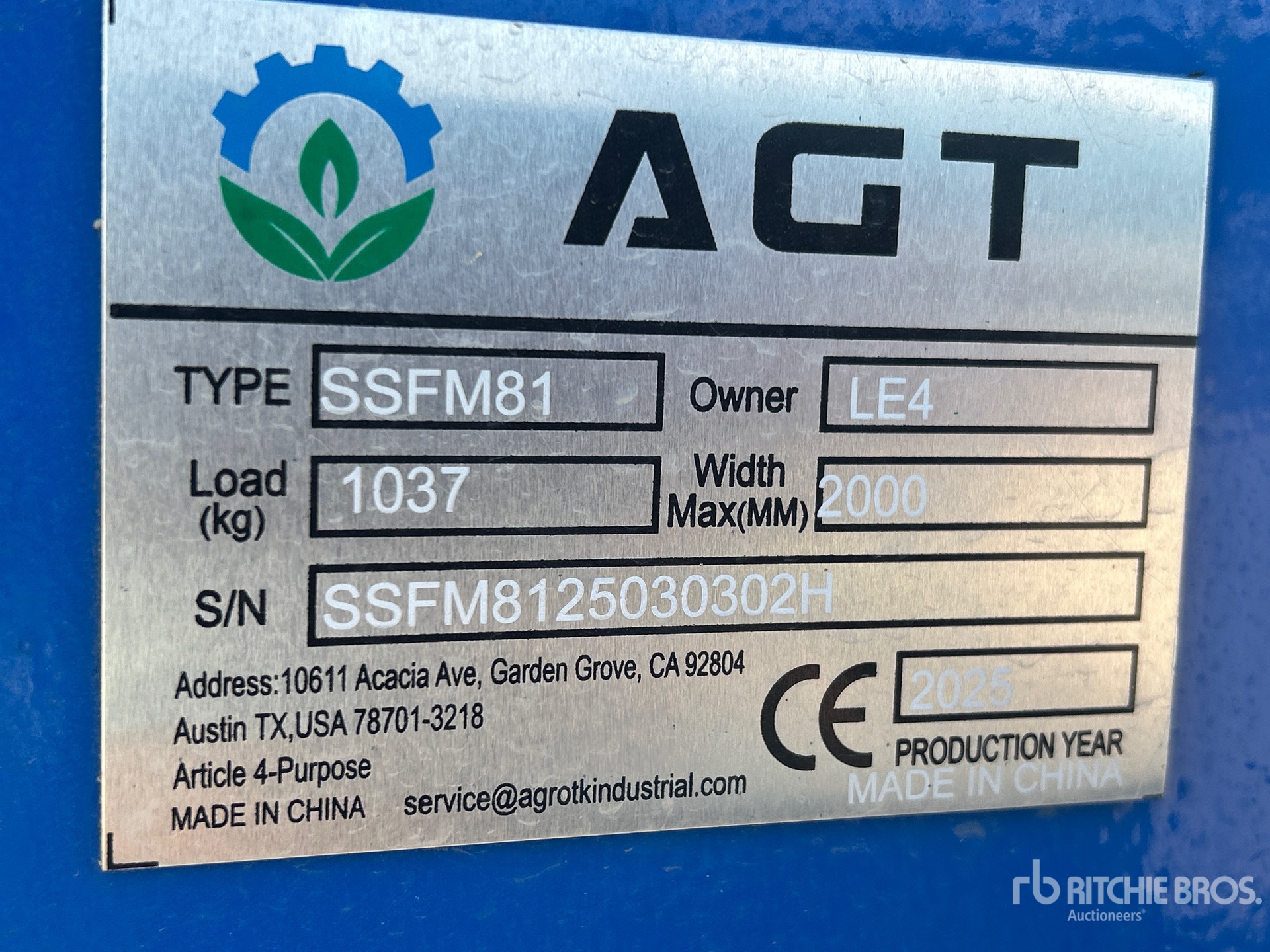 General Appearance with Serial Number / VIN
