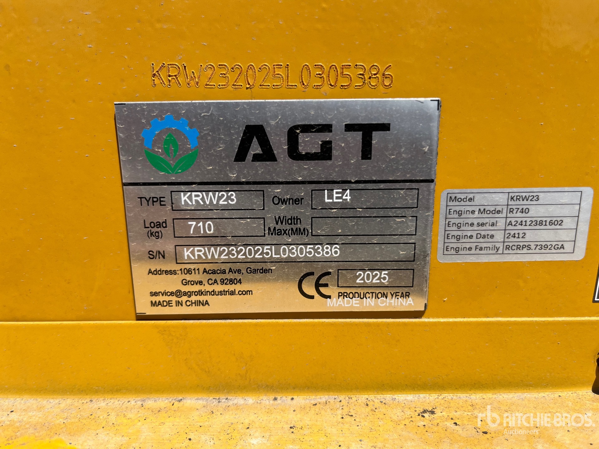 General Appearance with Serial Number / VIN