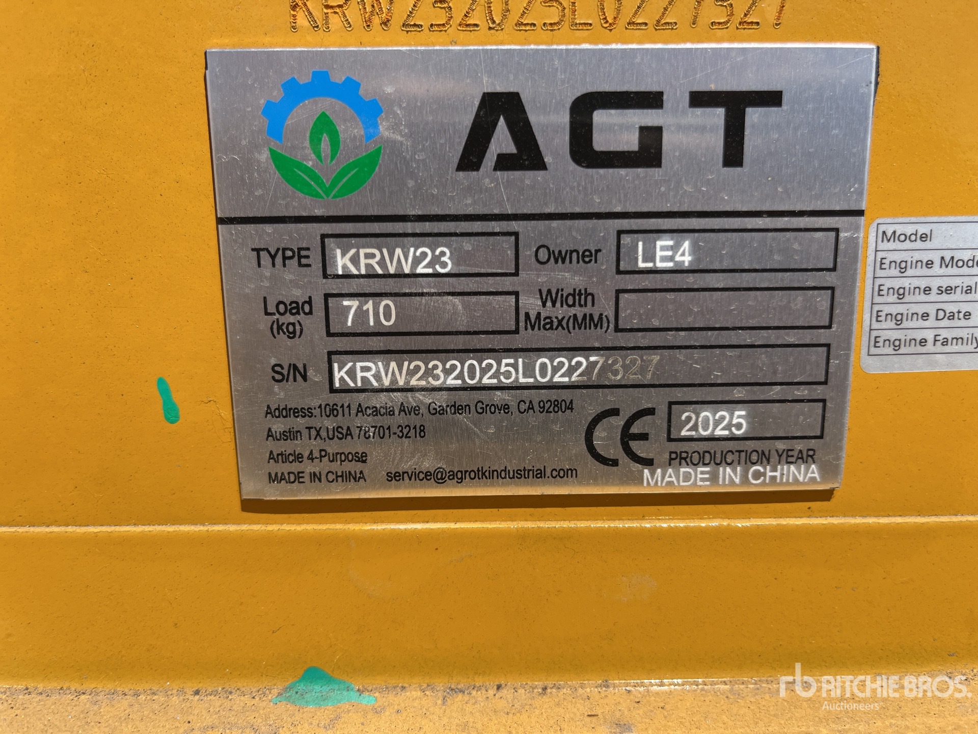 General Appearance with Serial Number / VIN