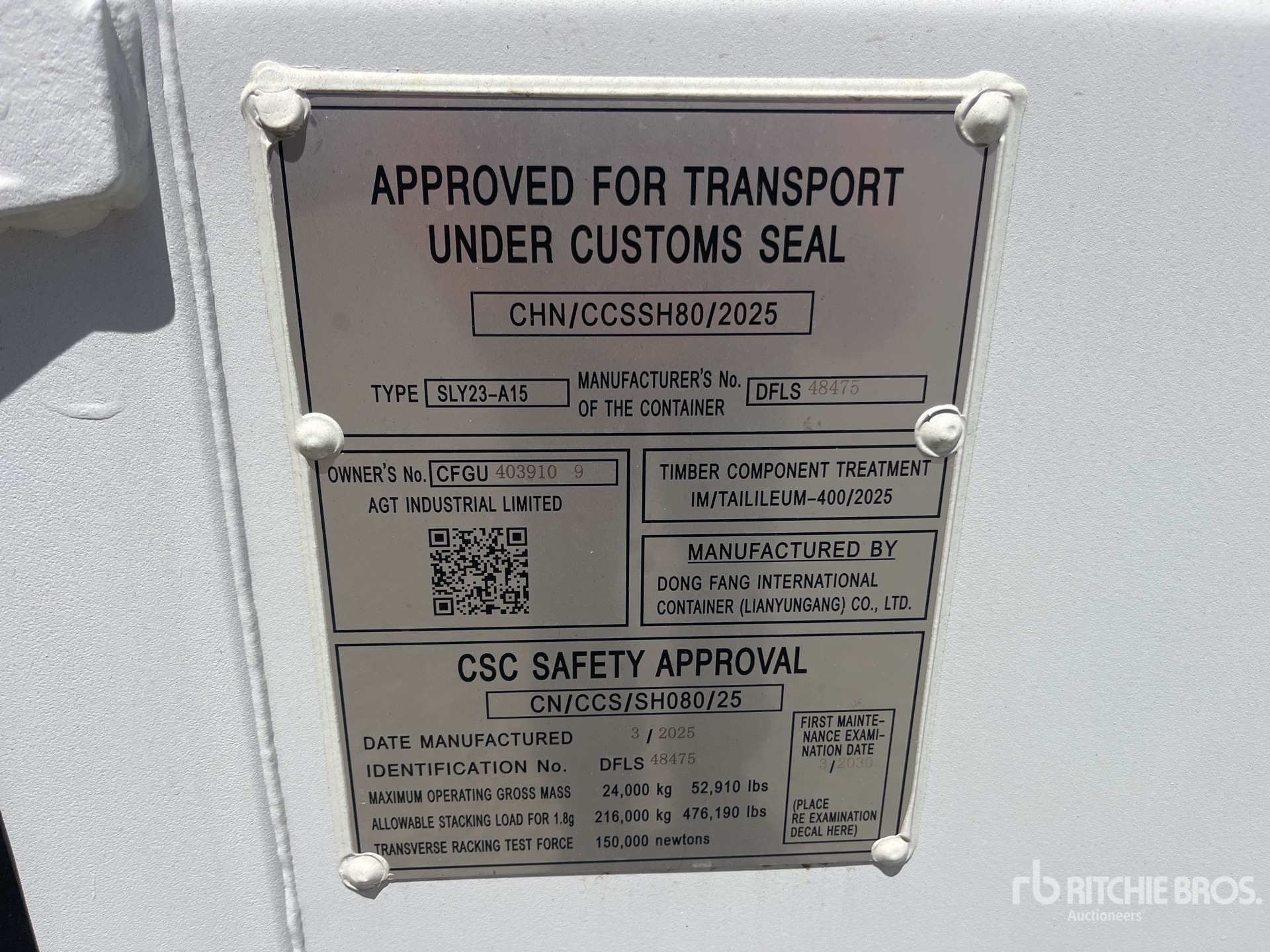 General Appearance with Serial Number / VIN