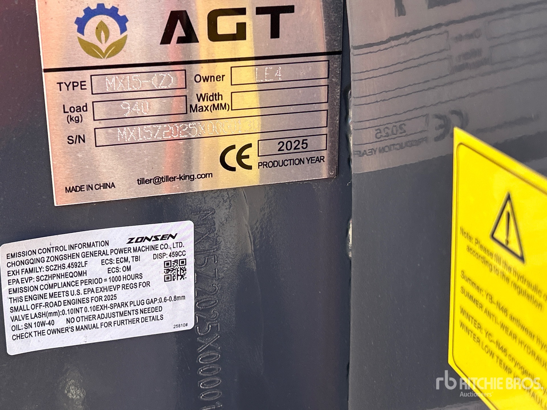 General Appearance with Serial Number / VIN