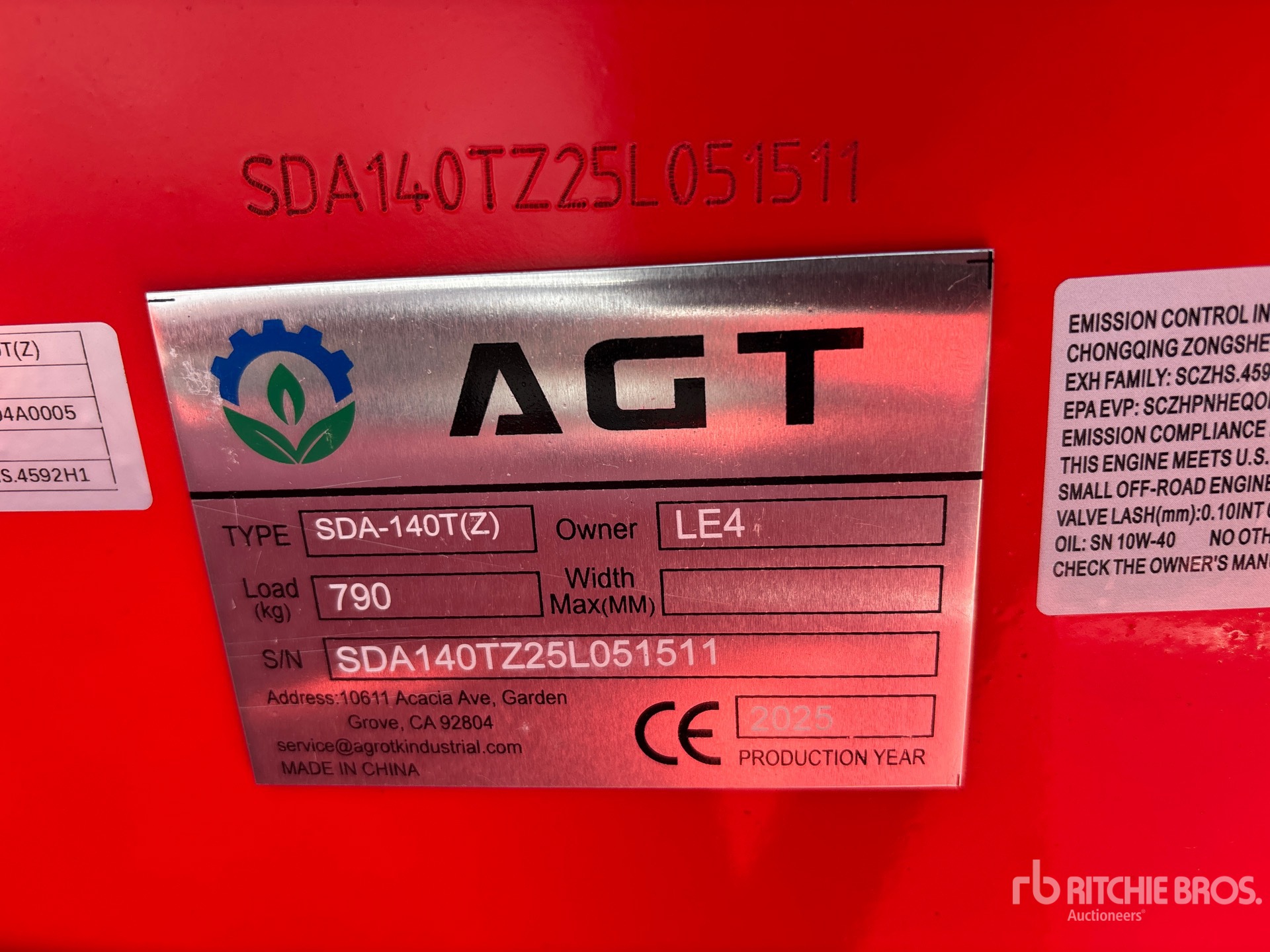 General Appearance with Serial Number / VIN
