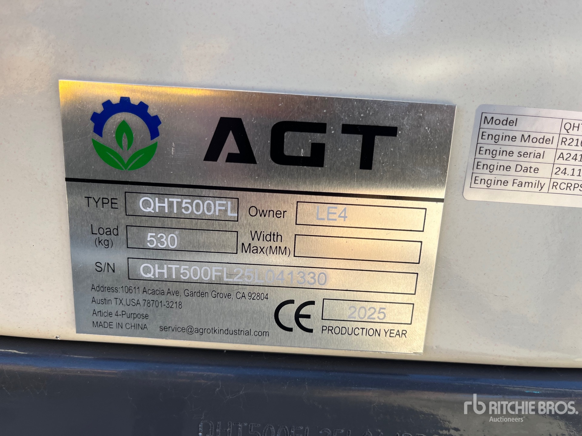 General Appearance with Serial Number / VIN