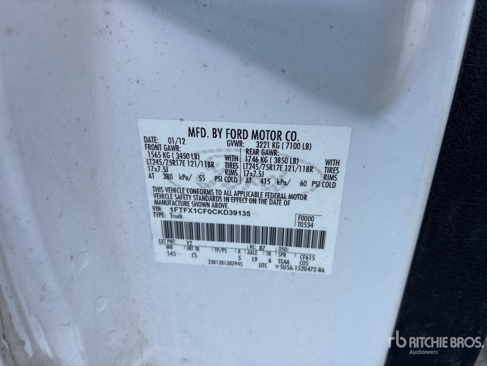 General Appearance with Serial Number / VIN