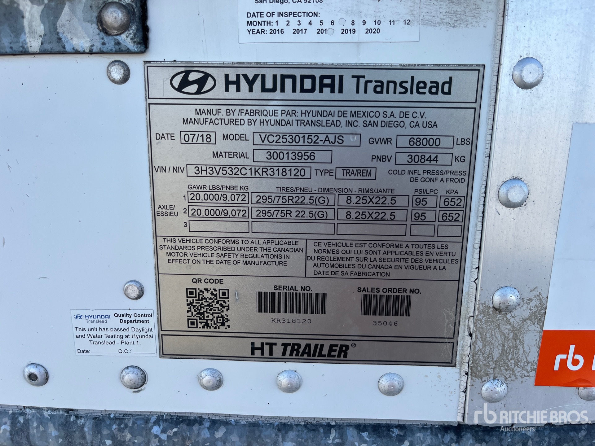 General Appearance with Numer seryjny/numer identyfikacyjny pojazdu