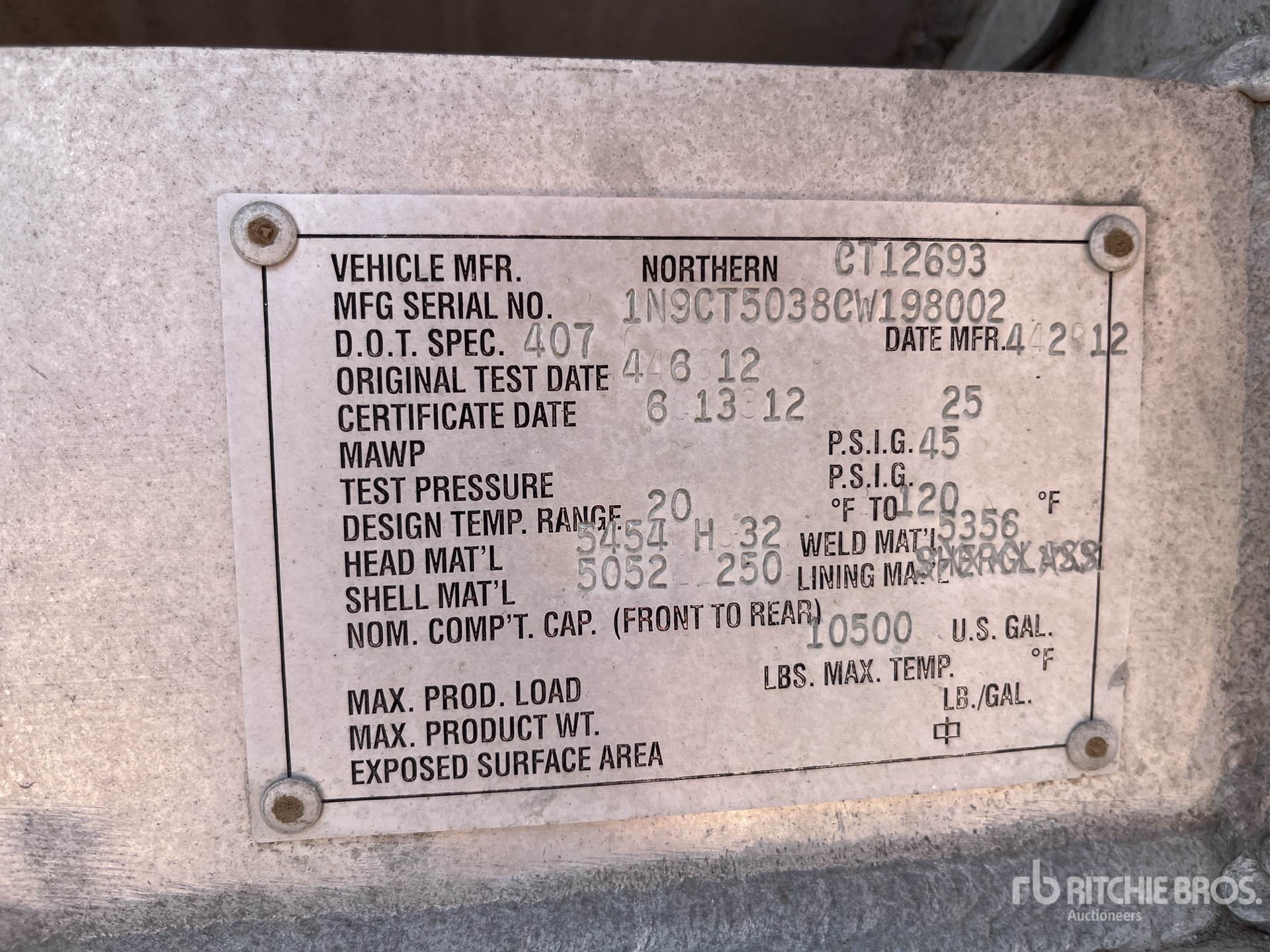 General Appearance with Serial Number / VIN