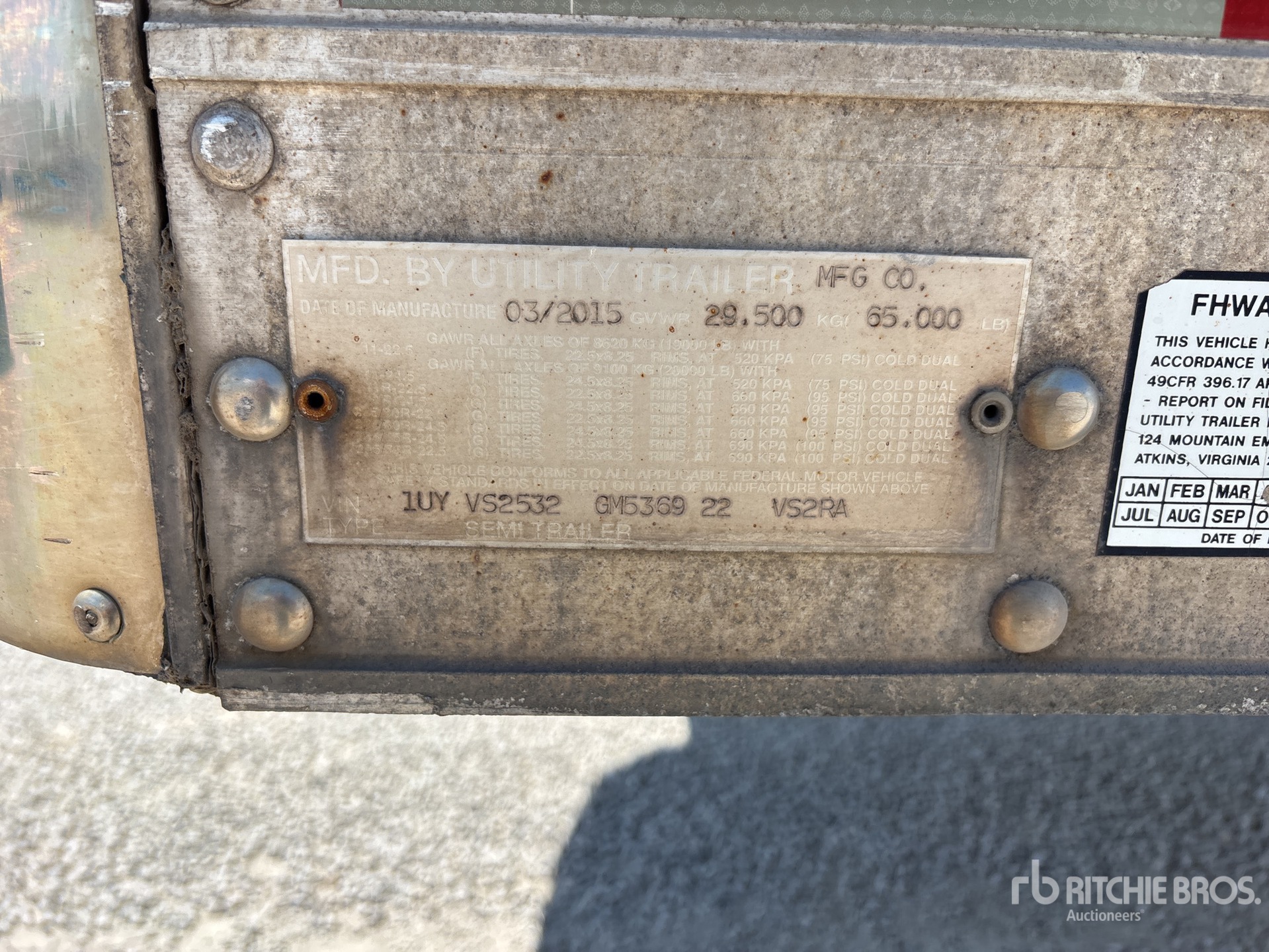 General Appearance with Serial Number / VIN