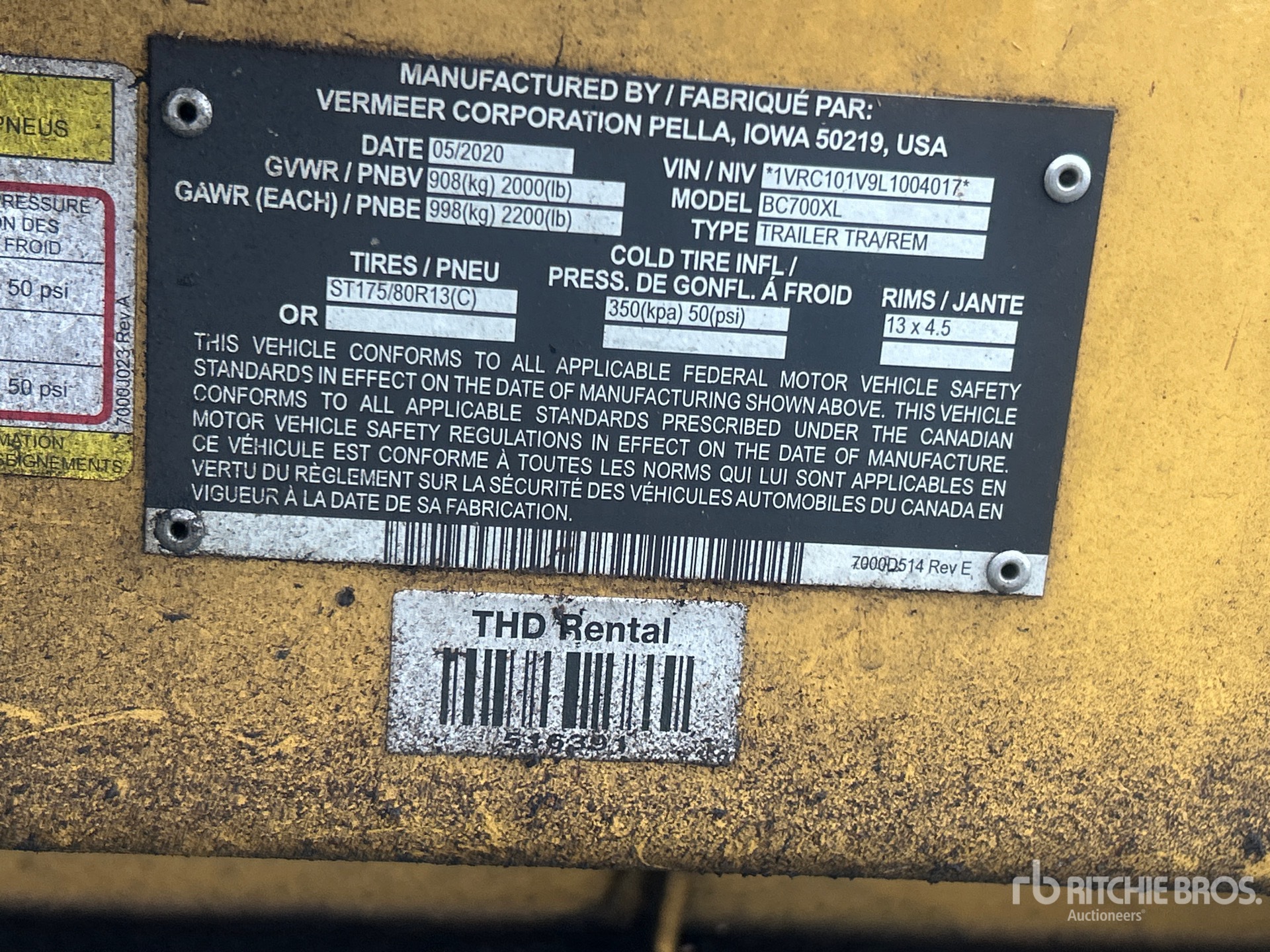 General Appearance with Serial Number / VIN