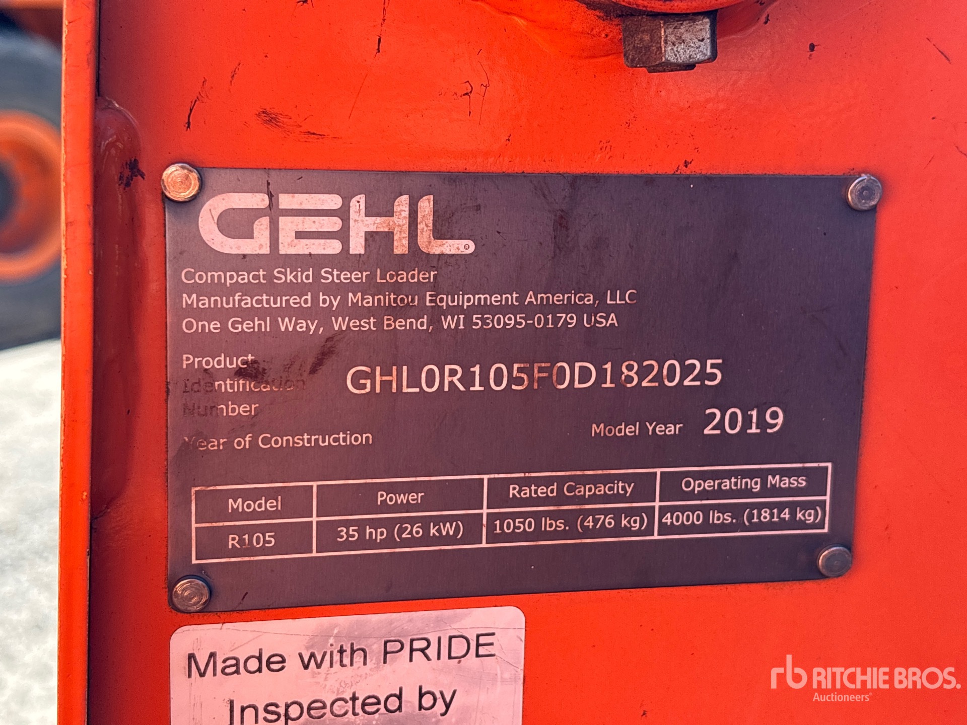 General Appearance with Serial Number / VIN