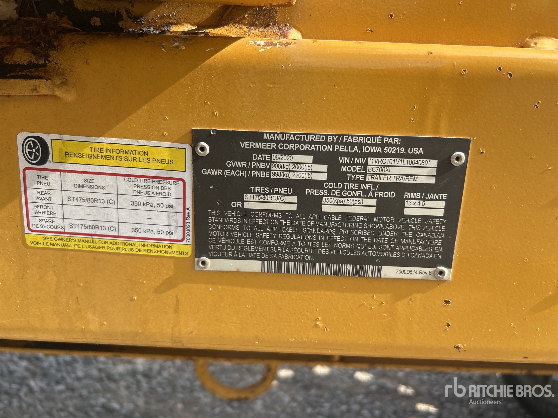 General Appearance with Serial Number / VIN
