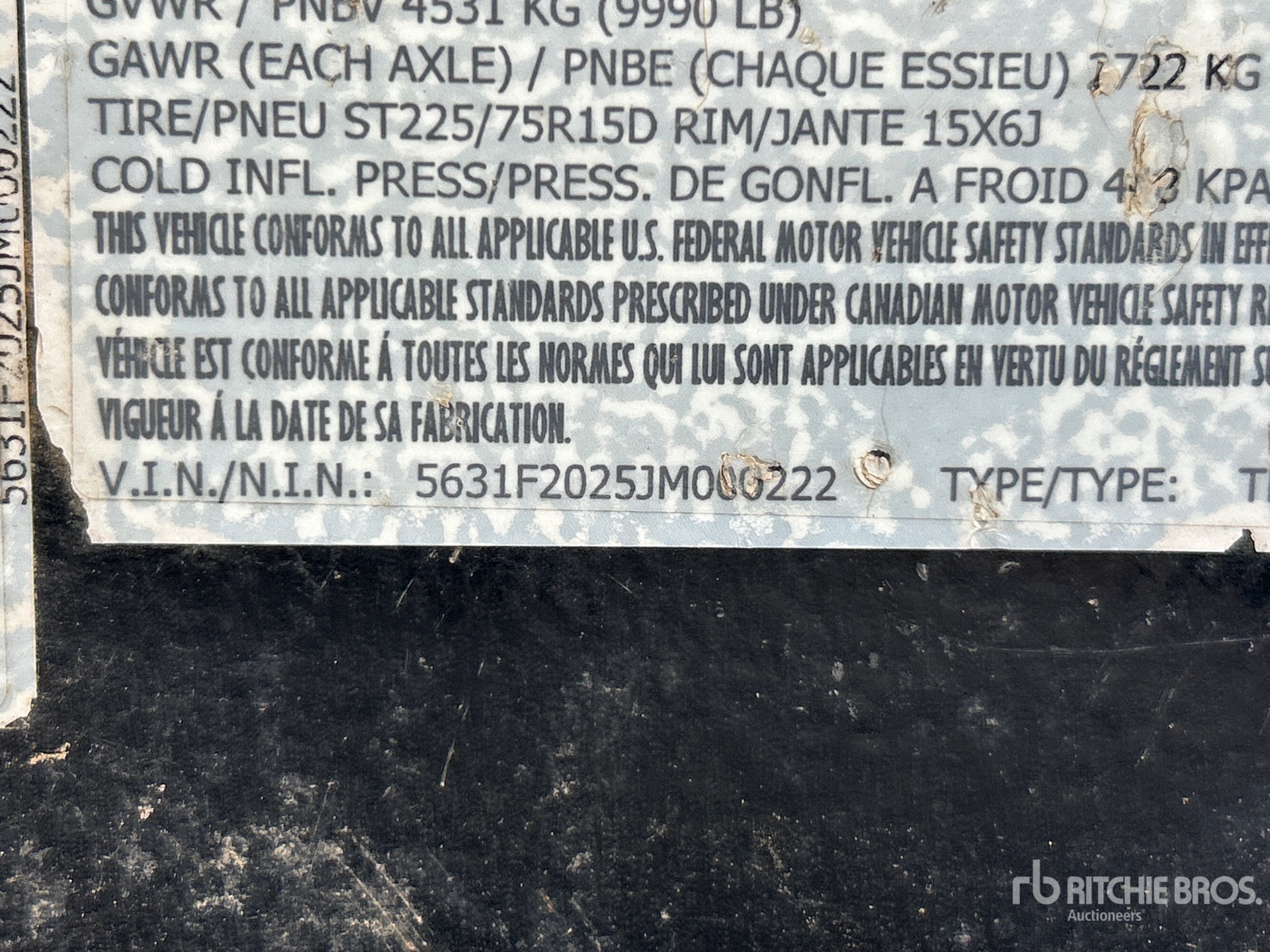 General Appearance with Serial Number / VIN