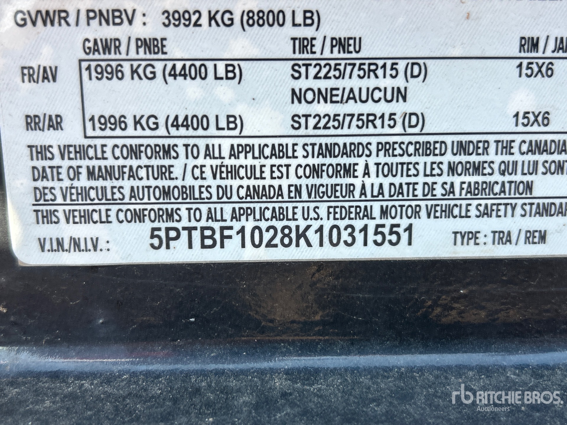 General Appearance with Serial Number / VIN