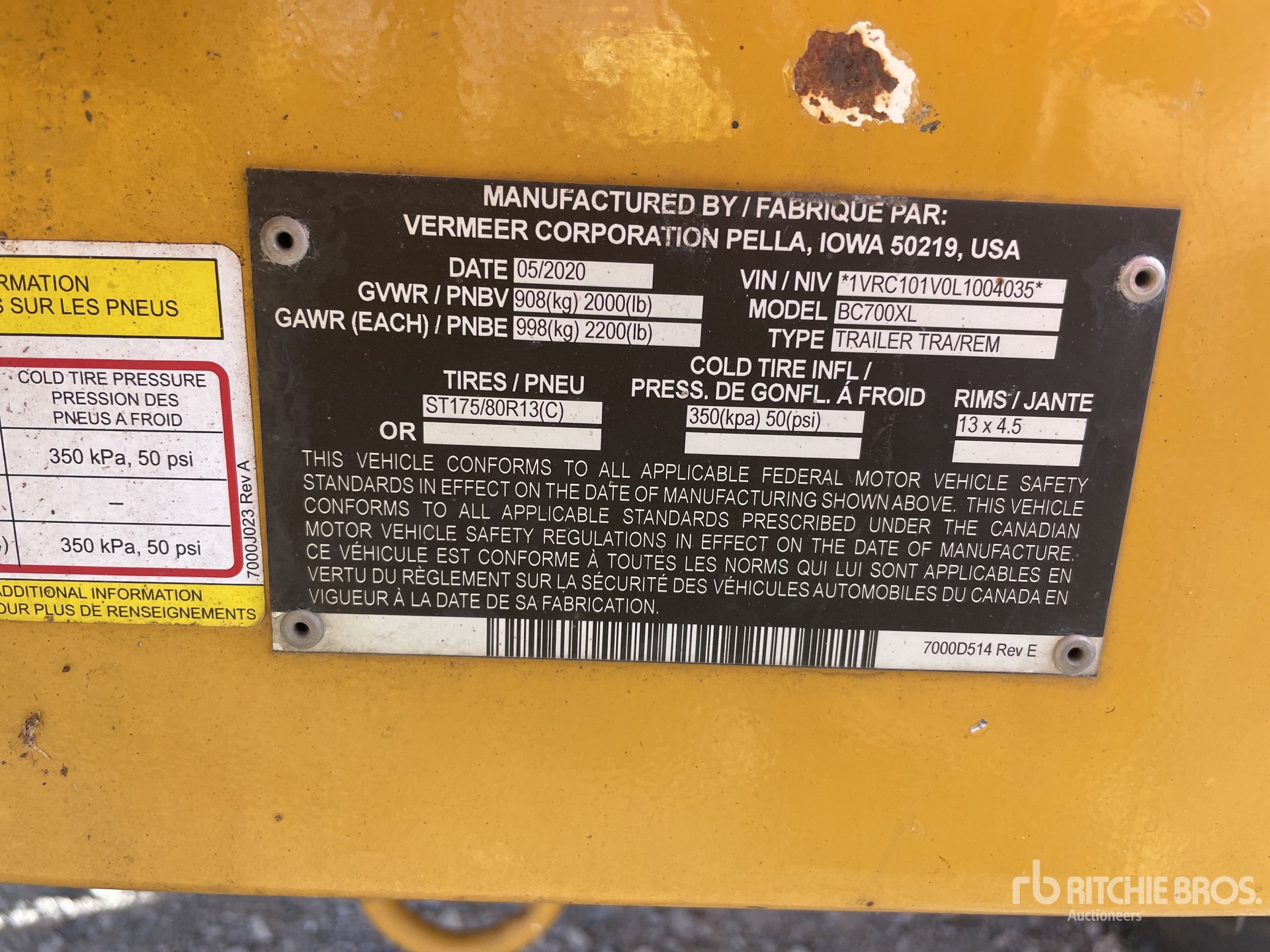 General Appearance with Numéro de série/Numéro d'identification du véhicule automobile