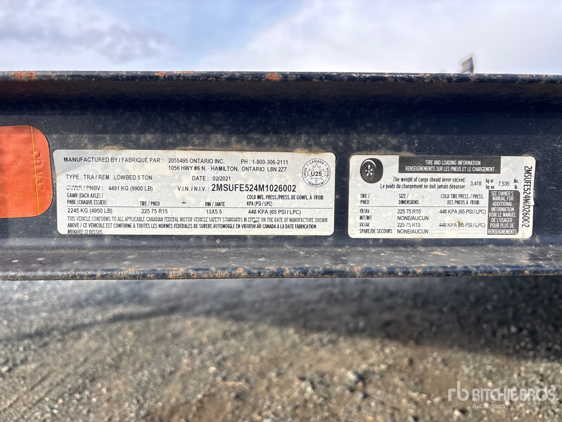 General Appearance with N.º de serie/VIN