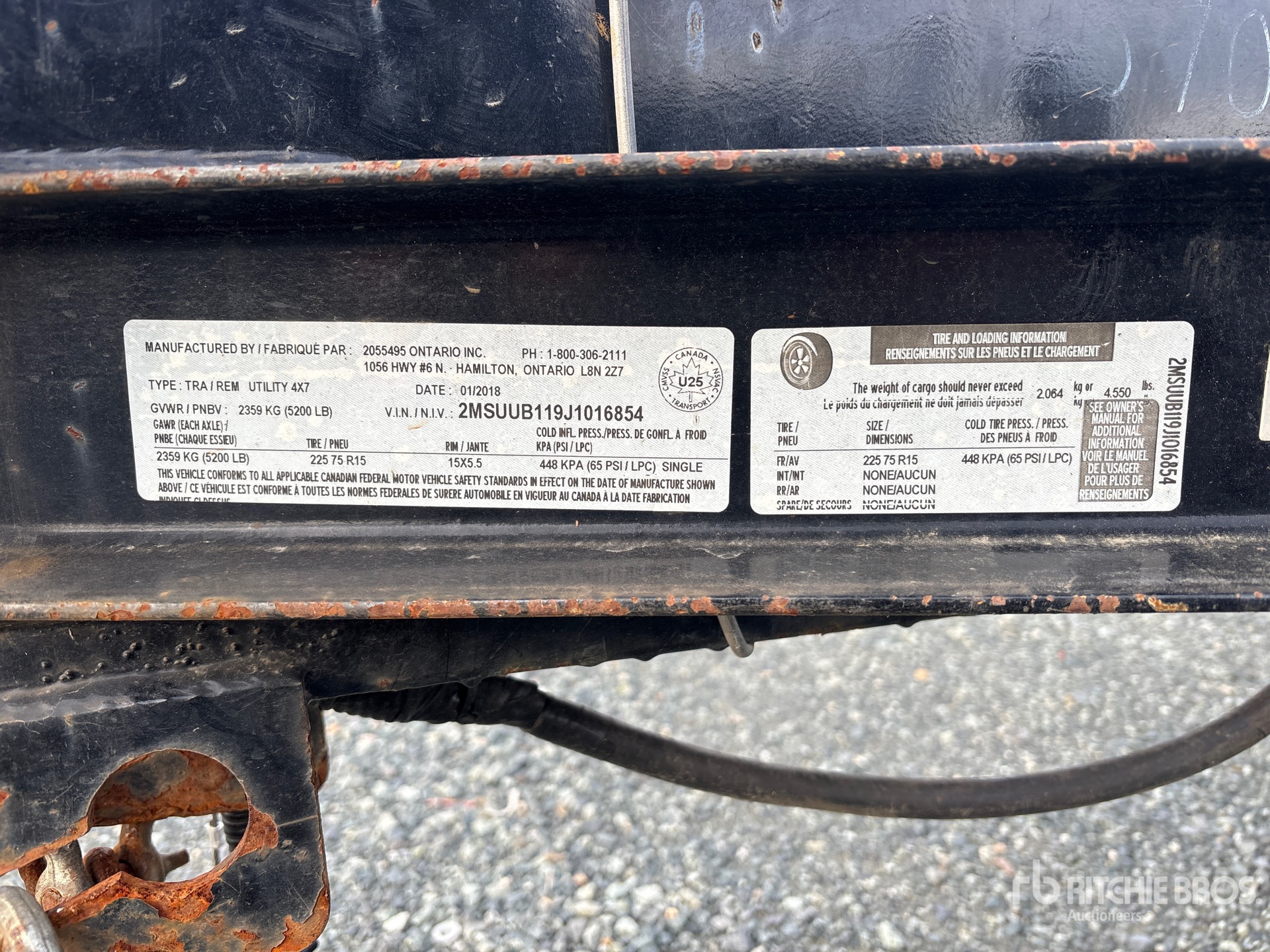 General Appearance with N.º de serie/VIN