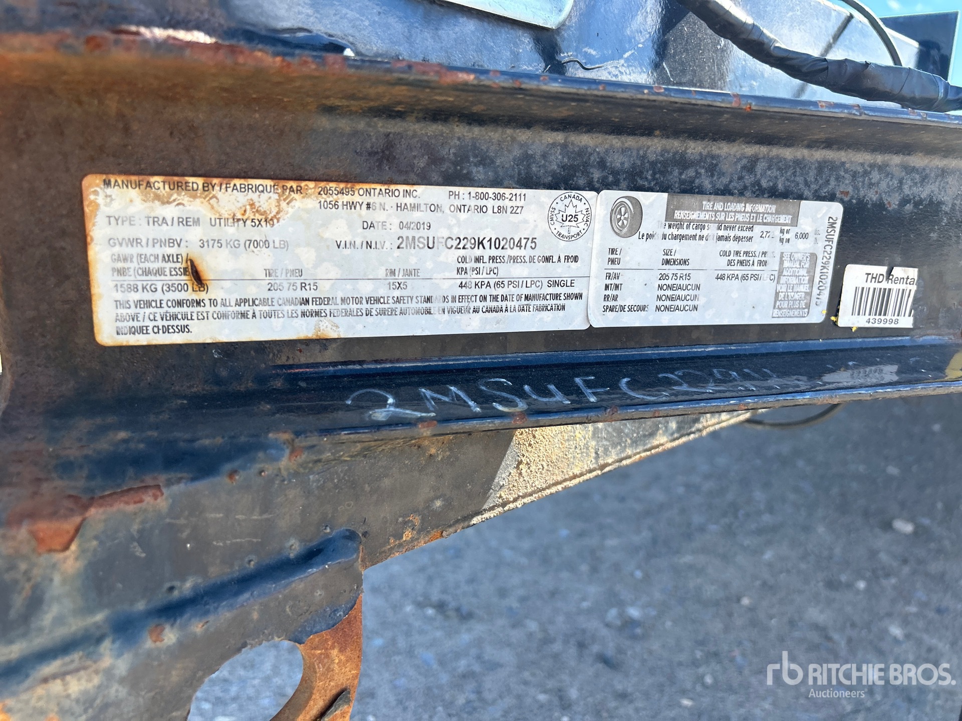 General Appearance with Serial Number / VIN