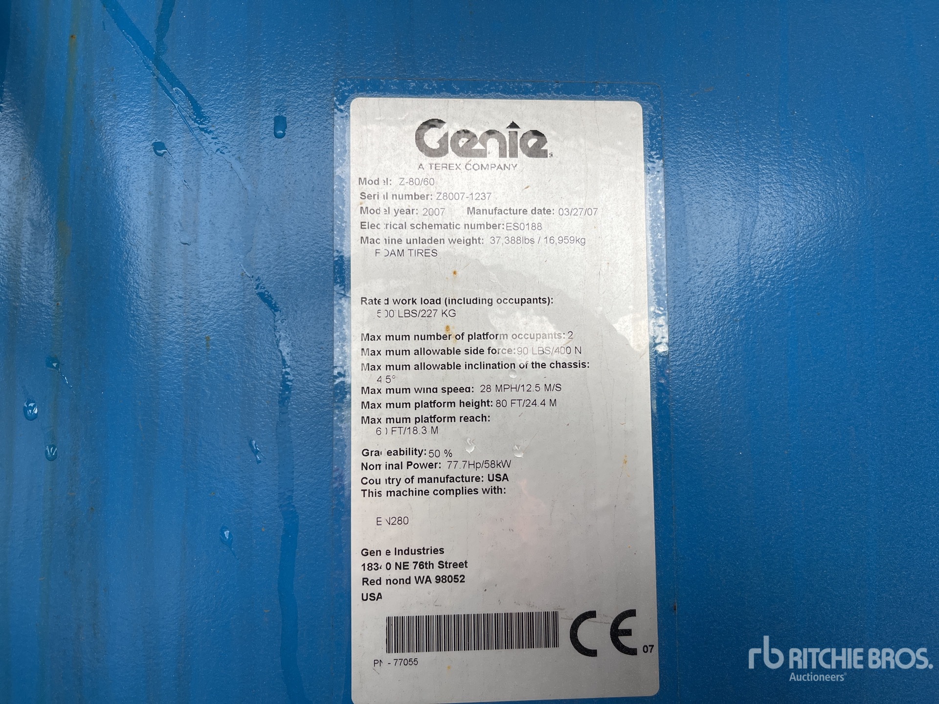 General Appearance with Serial Number / VIN