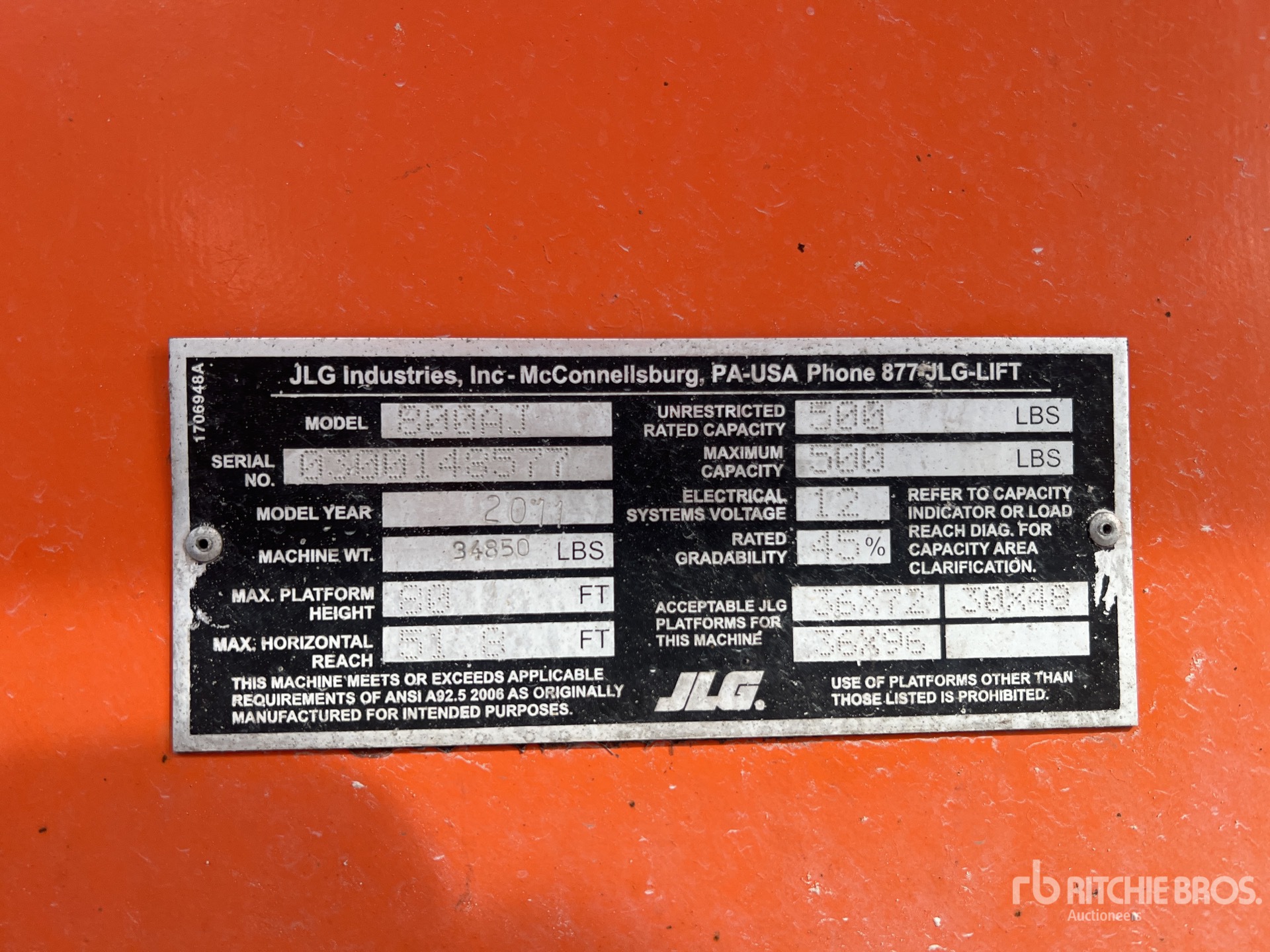General Appearance with Serial Number / VIN