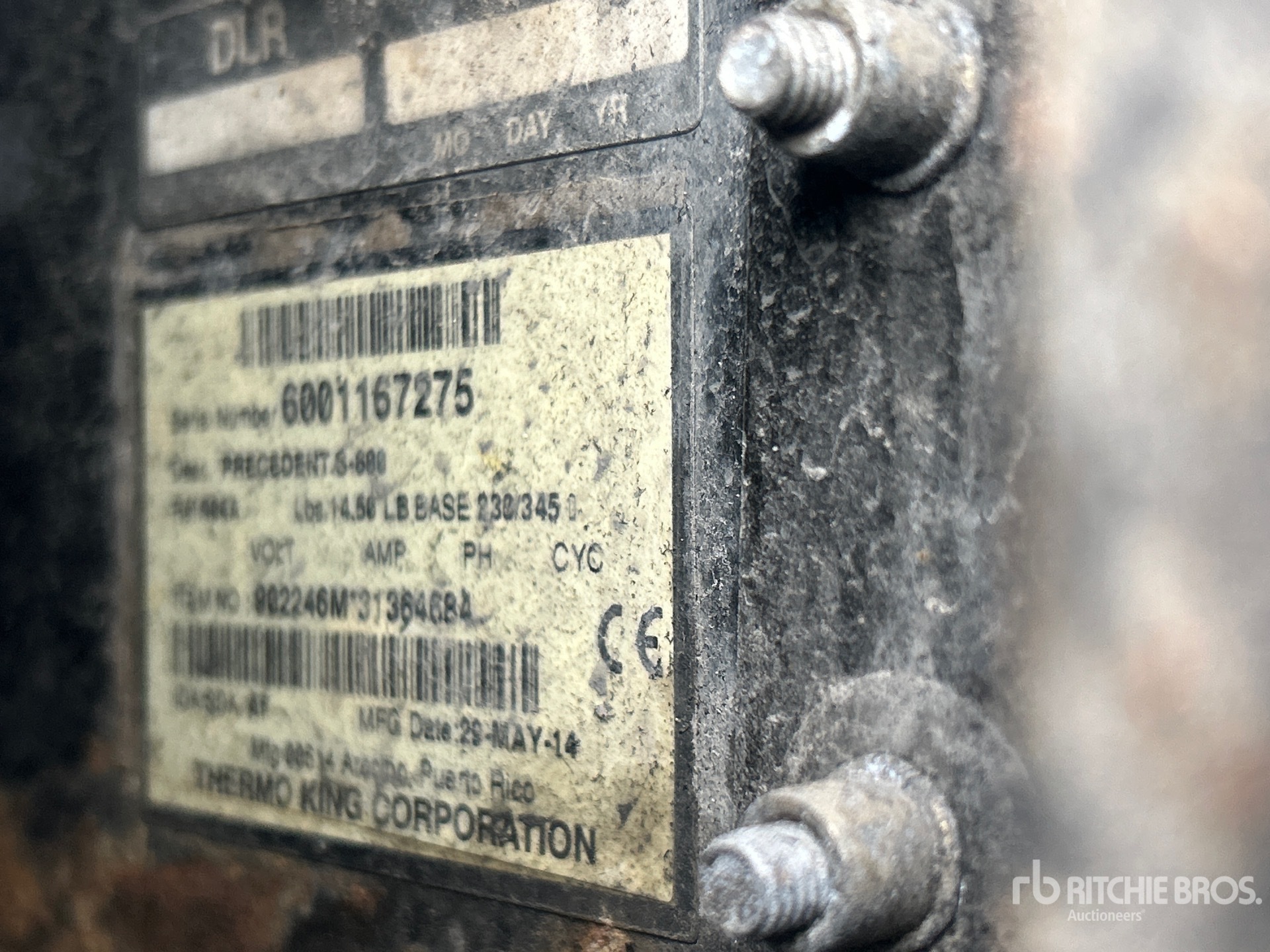 General Appearance with Refrigeration Unit Serial Number
