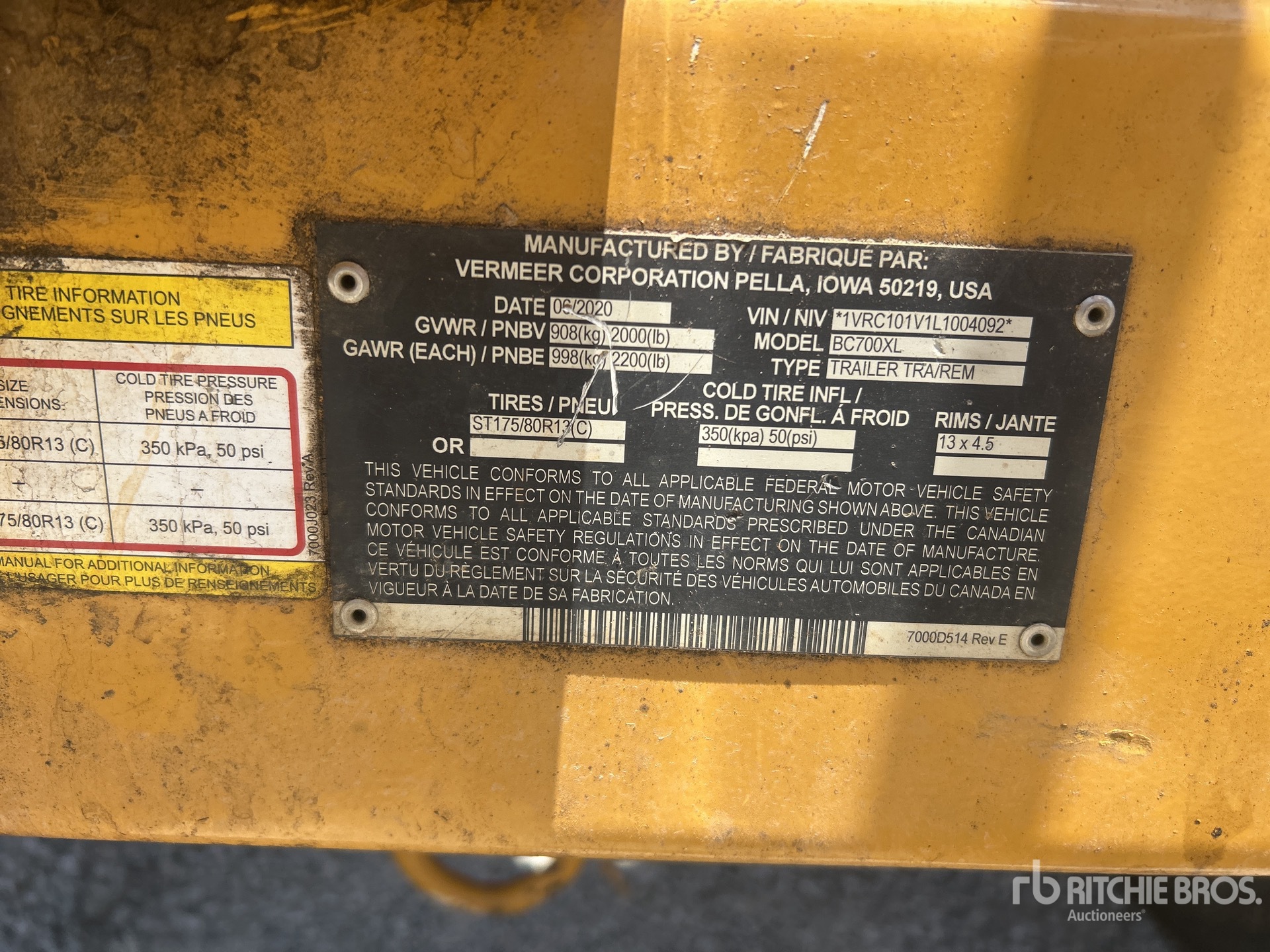 General Appearance with Serial Number / VIN