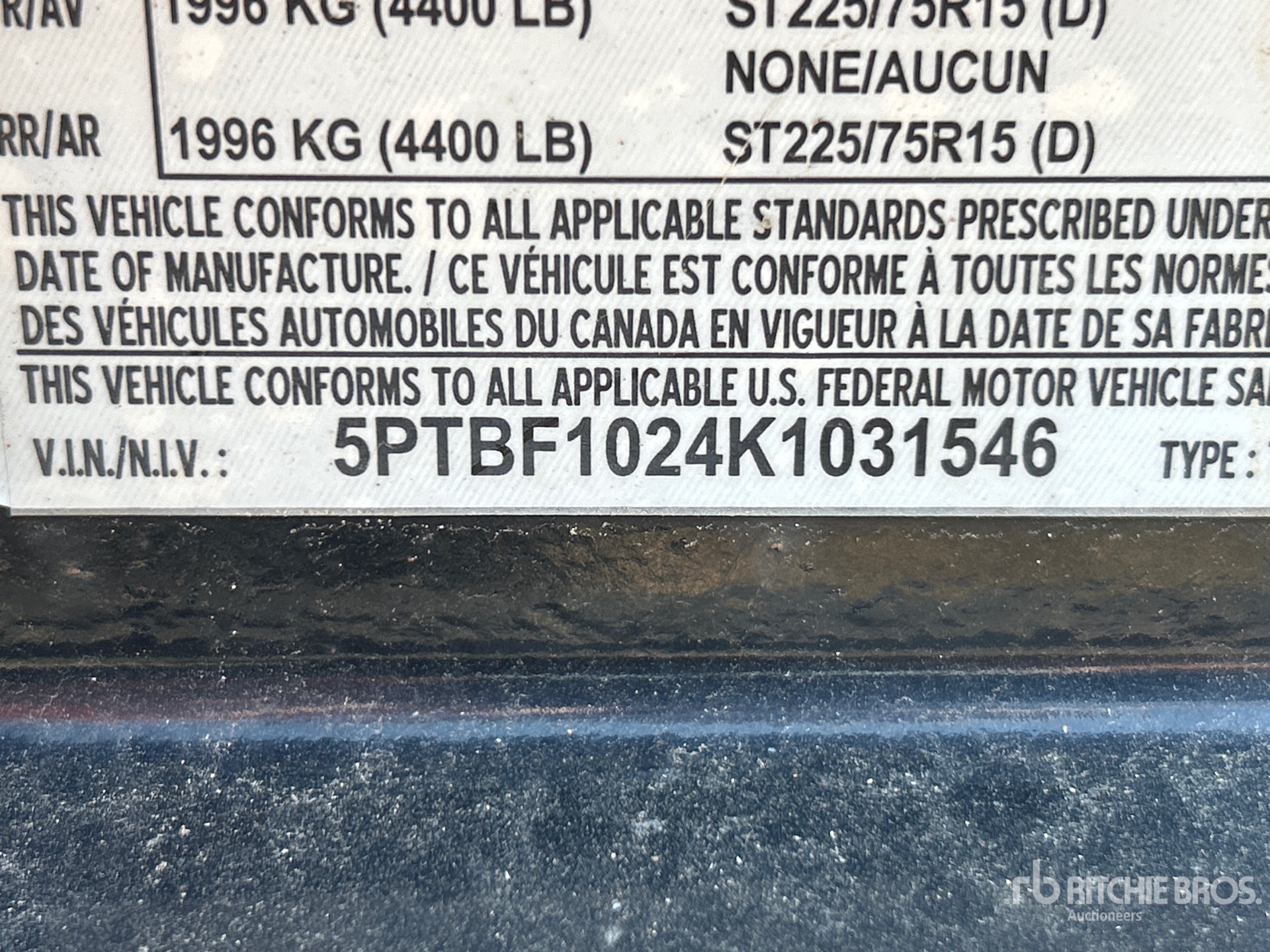 General Appearance with Serial Number / VIN