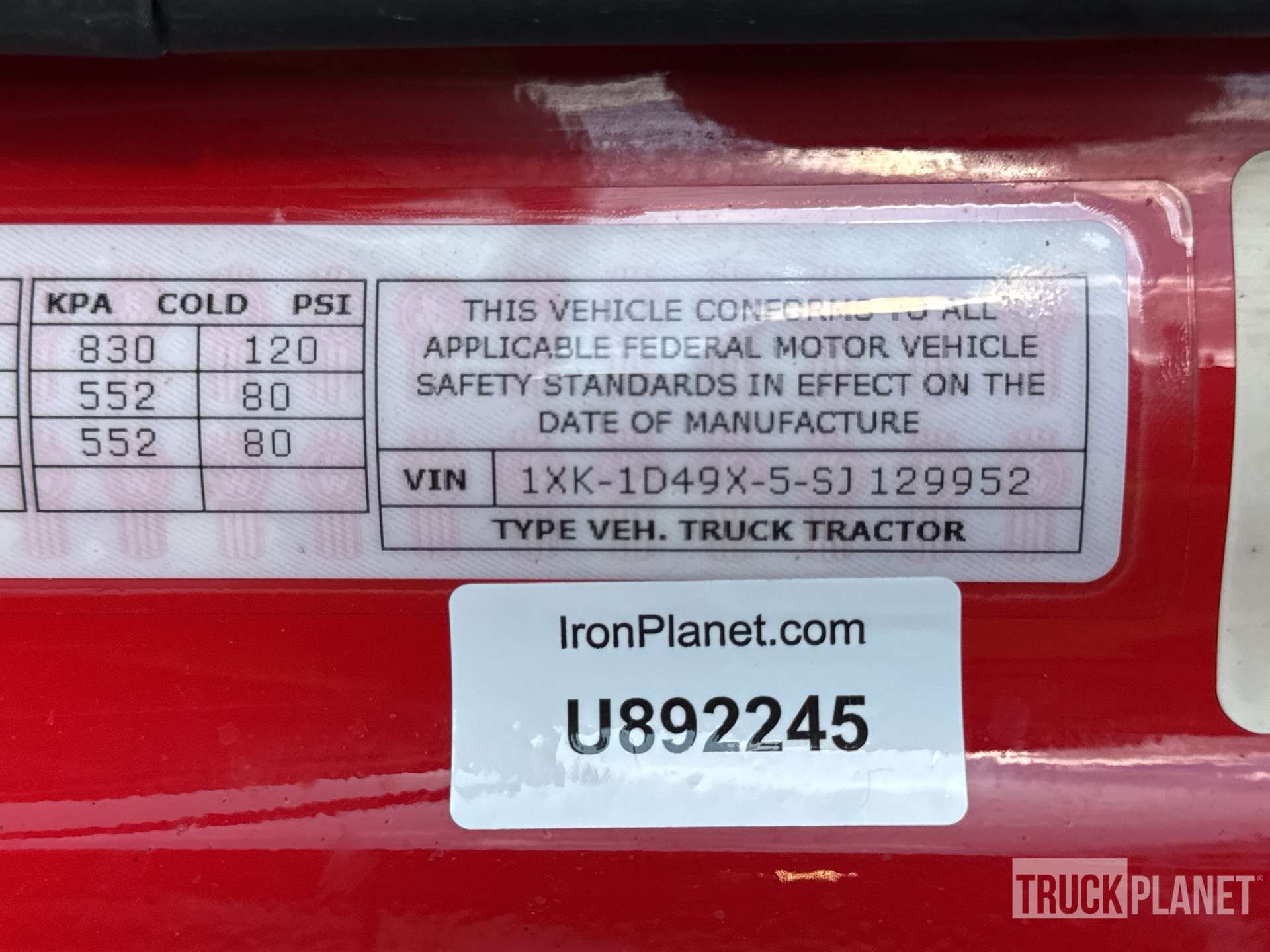 General Appearance with Serial Number / VIN